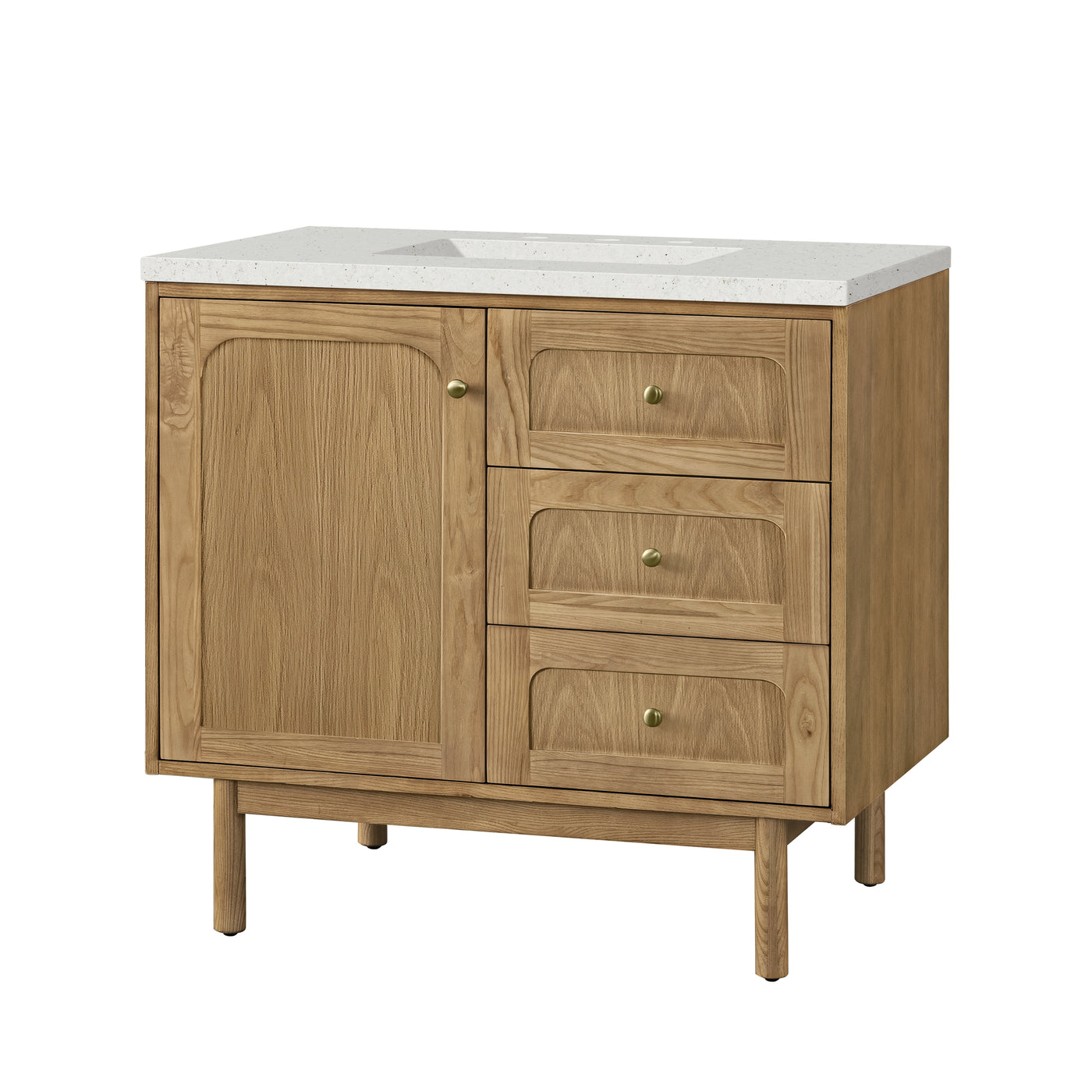 James Martin Laurent 36" Dual Mount Single Bathroom Vanity, Light Natural Oak, view 35