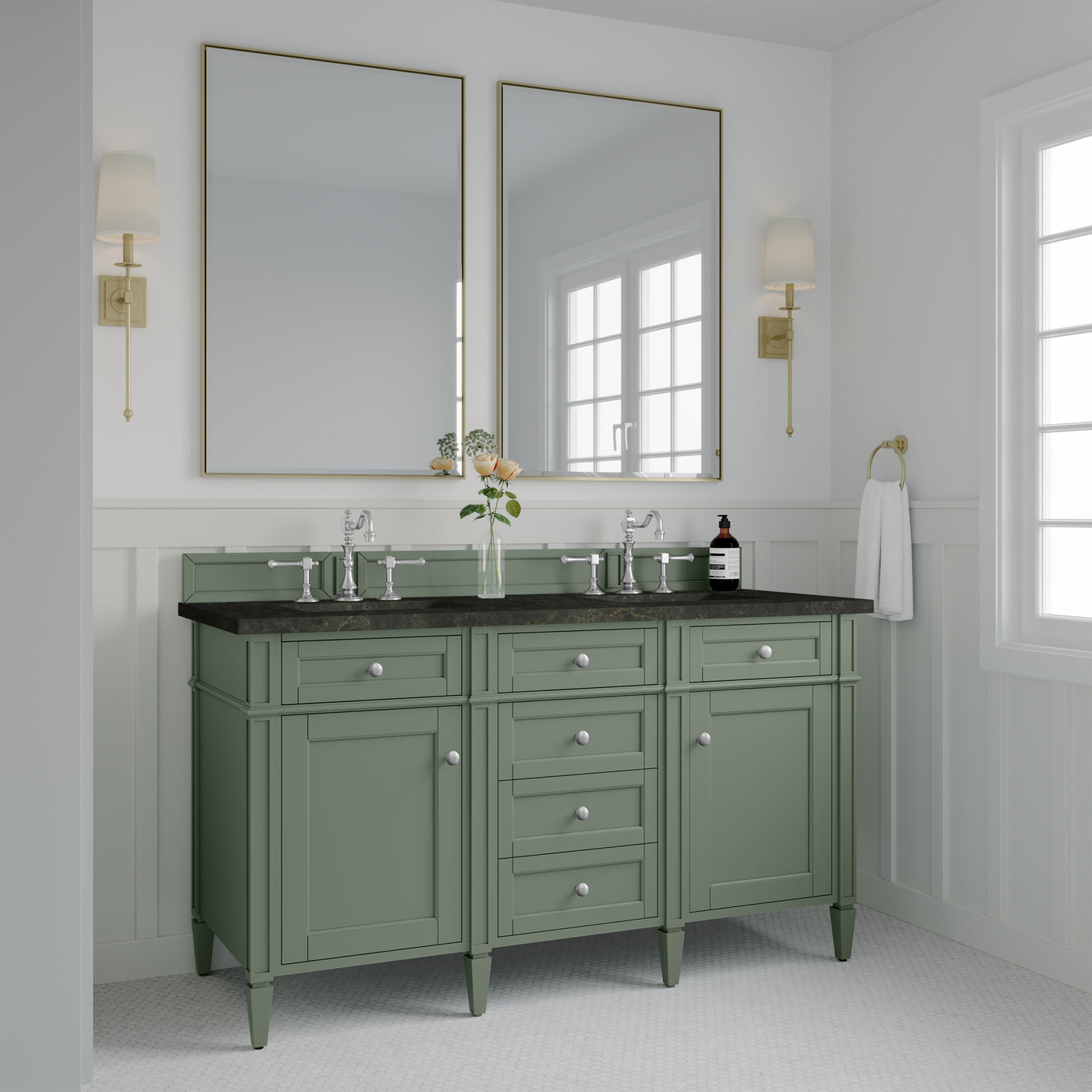 James Martin Brittany 60" Double Bathroom Vanity, Smokey Celadon, view 32