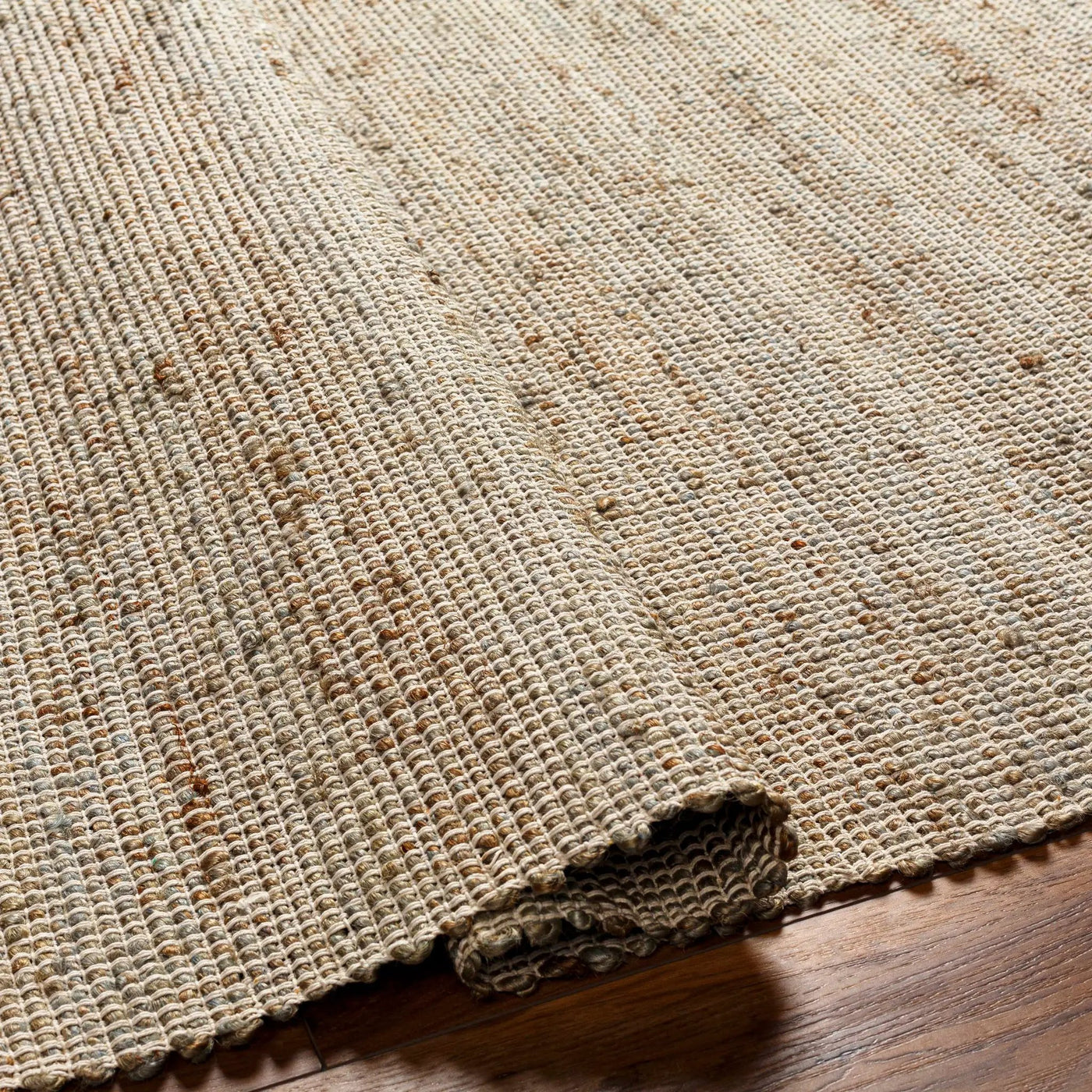 Byrne Beige & Green Jute Rug - Clearance by Boutique Rugs