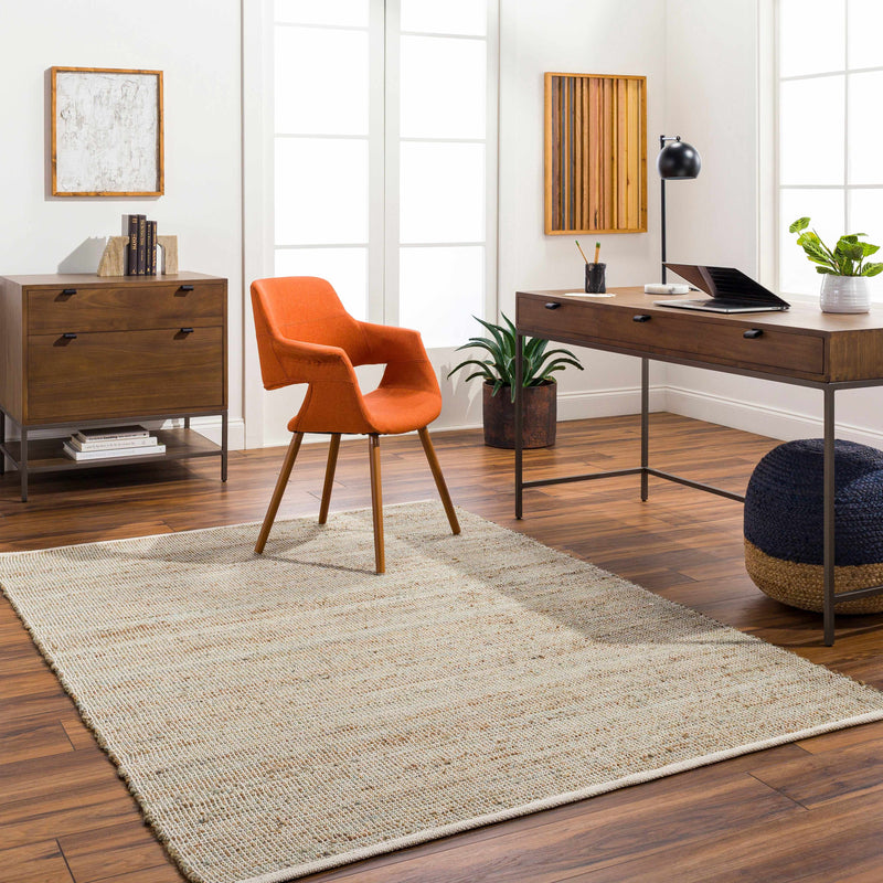 Byrne Beige & Green Jute Rug - Clearance by Boutique Rugs