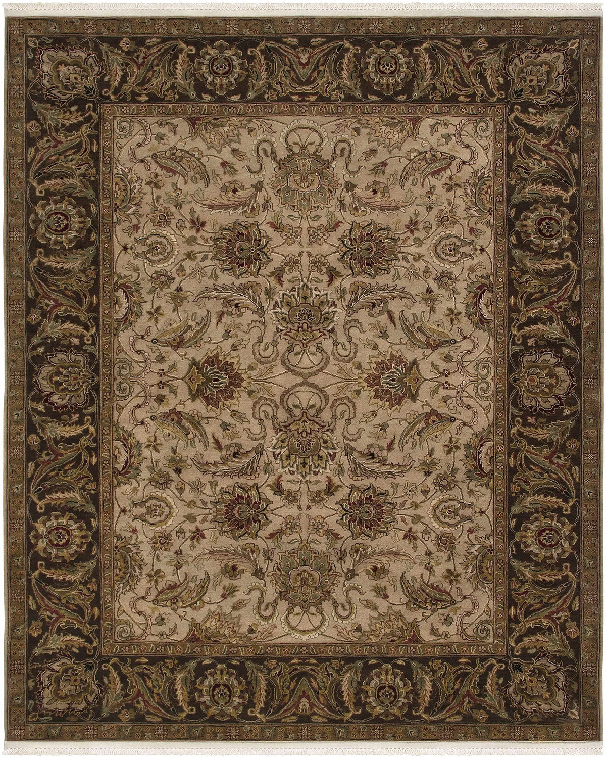 Necia Beige Damask Area Rug - Clearance