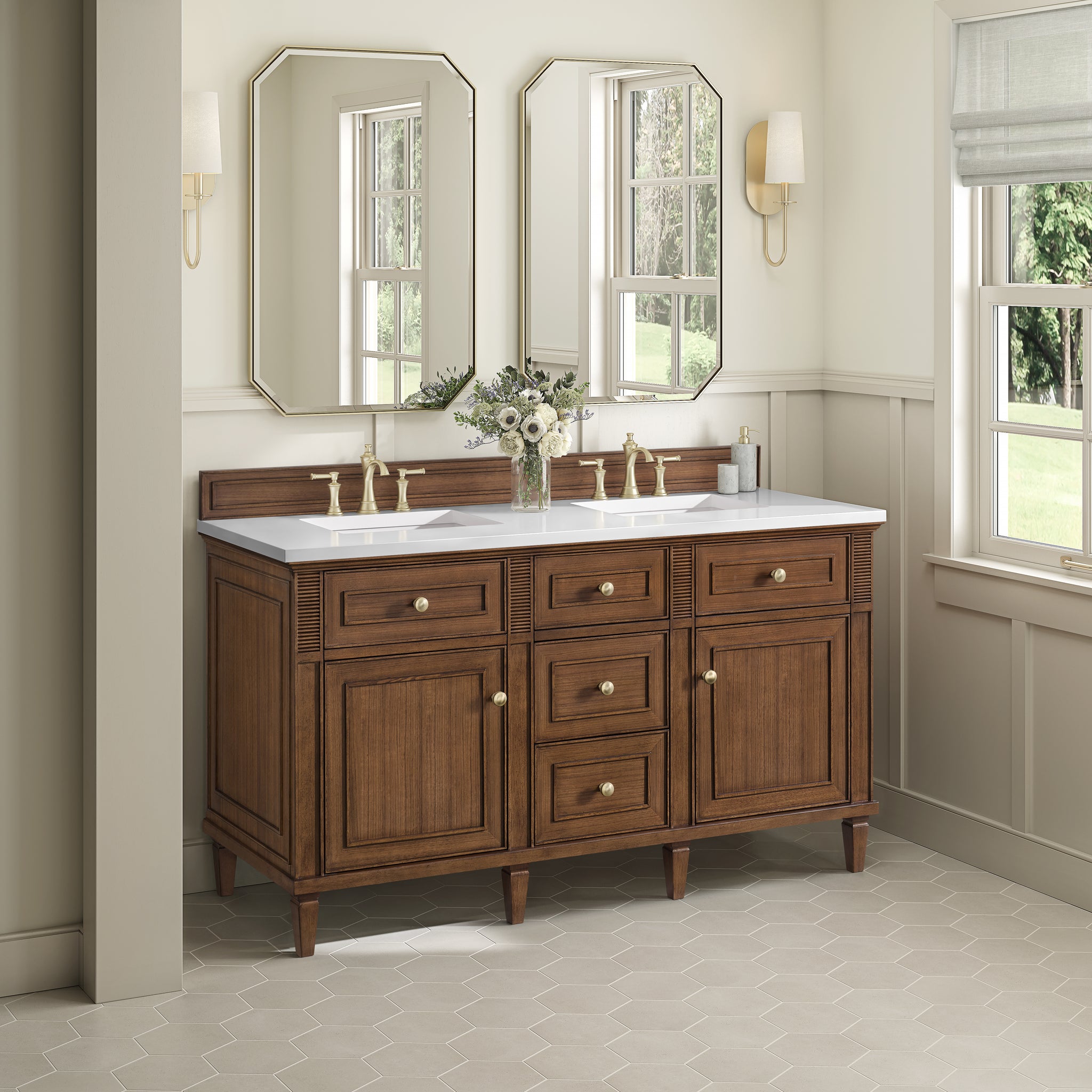 James Martin Lorelai 60" Double Bathroom Vanity, Mid-Century Walnut, view 40
