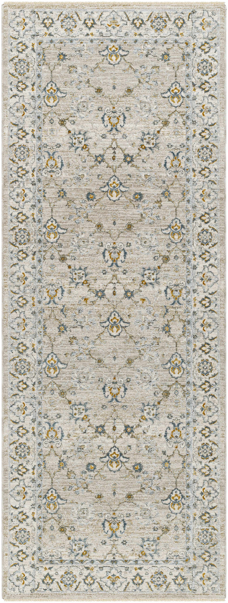 Amaru Cream & Sage Textured Rug with Fringes by Boutique Rugs
