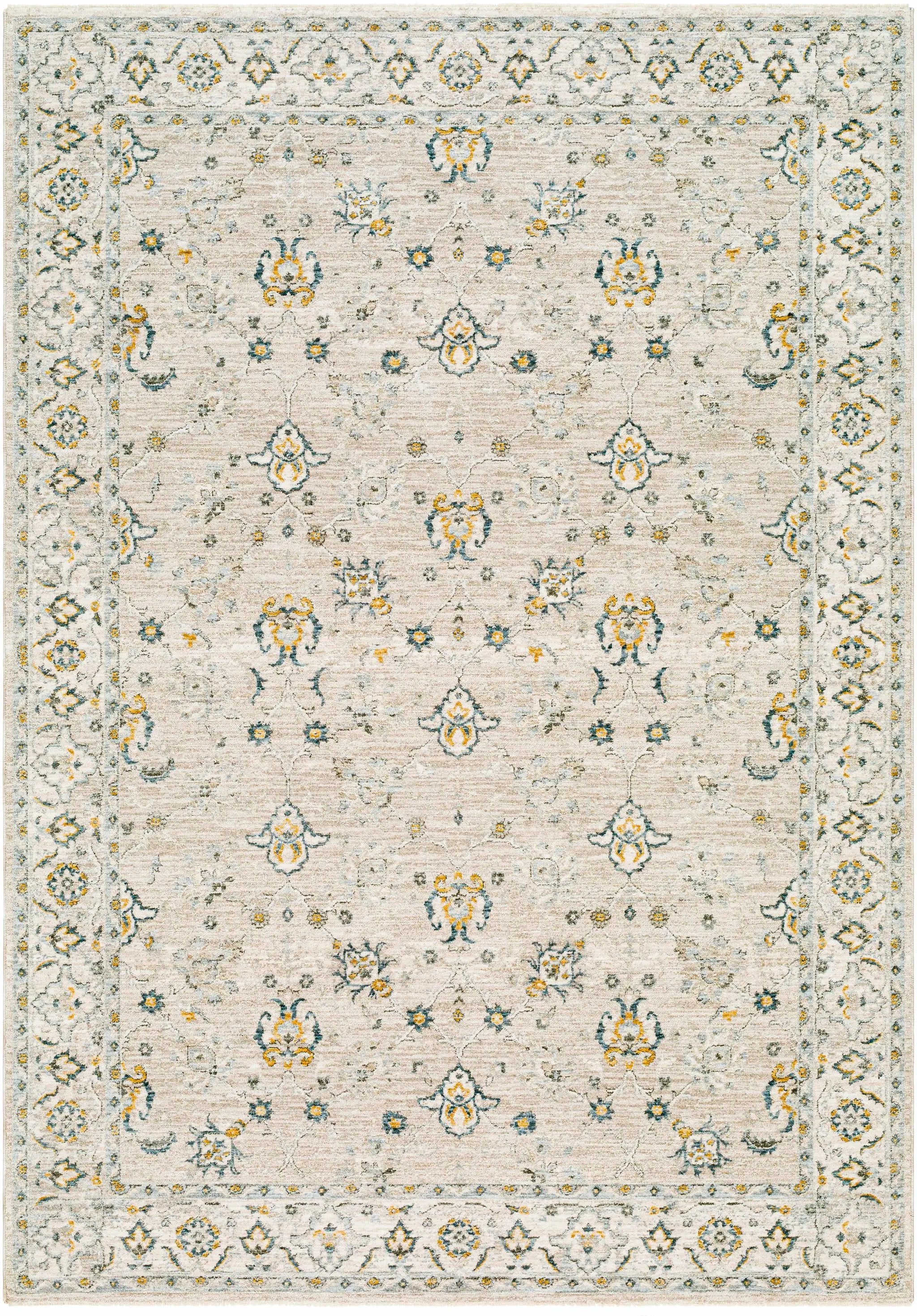 Amaru Cream & Sage Textured Rug with Fringes by Boutique Rugs