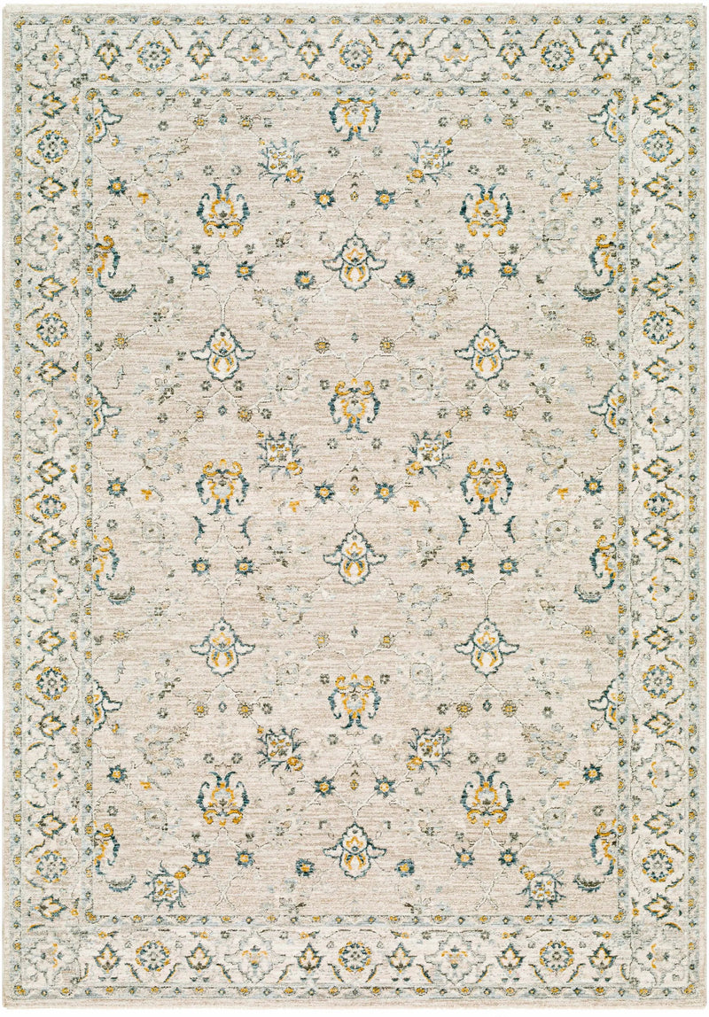 Amaru Cream & Sage Textured Rug with Fringes by Boutique Rugs