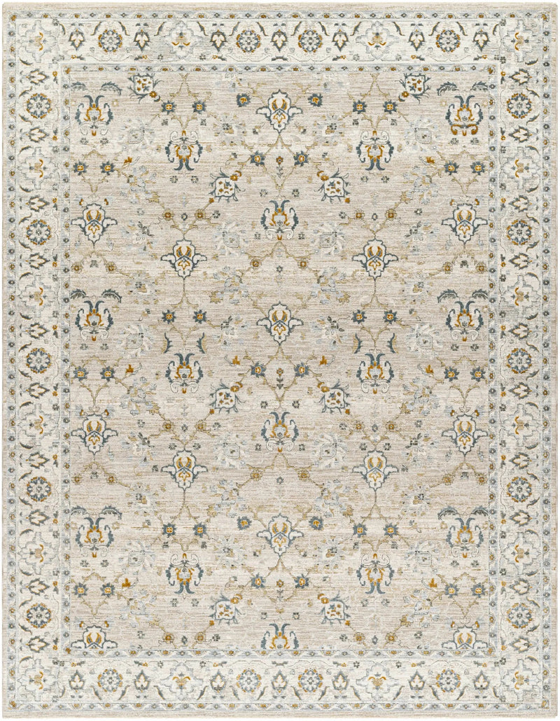 Amaru Cream & Sage Textured Rug with Fringes by Boutique Rugs