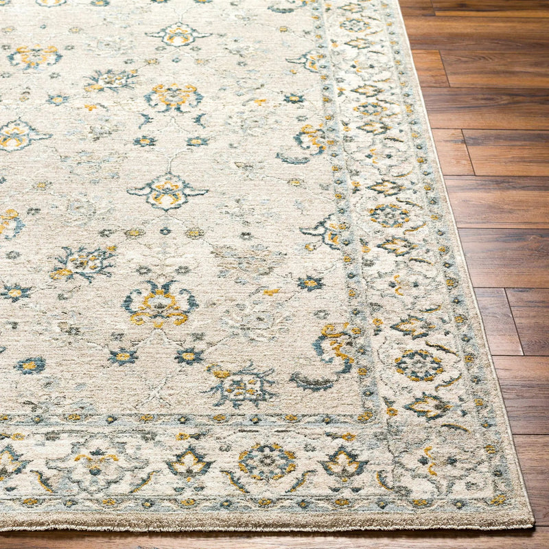 Amaru Cream & Sage Textured Rug with Fringes by Boutique Rugs