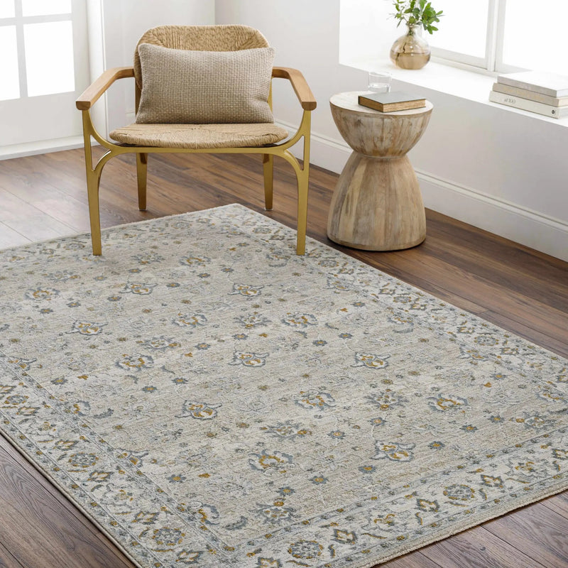 Amaru Cream & Sage Textured Rug with Fringes by Boutique Rugs