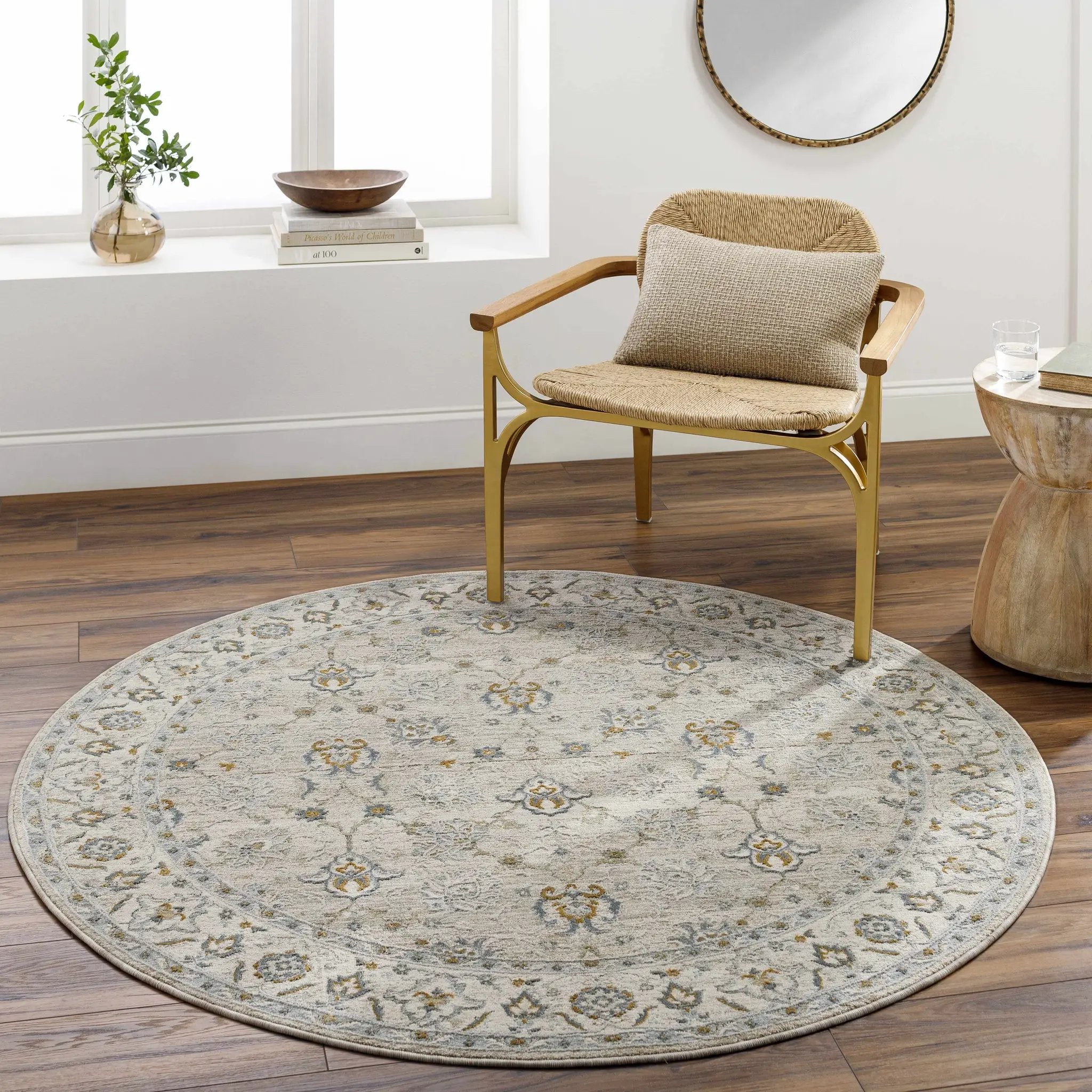 Amaru Cream & Sage Textured Rug with Fringes by Boutique Rugs