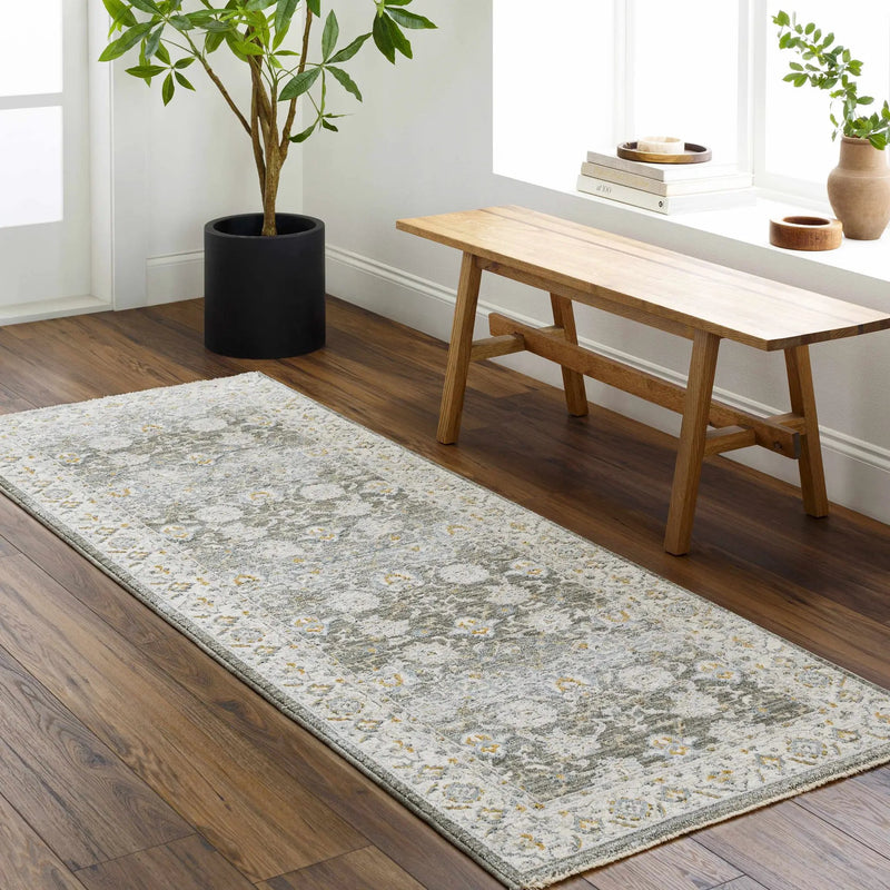 Amaru Green Textured Rug with Fringes by Boutique Rugs