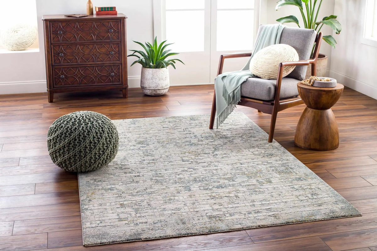 Chaka Textured Rug with Fringes, installed in a room 2