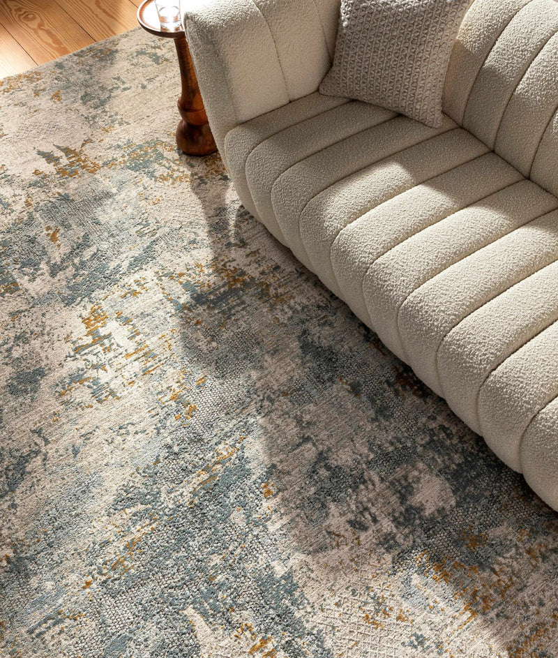Chaya Textured Abstract Rug with Fringes by Boutique Rugs