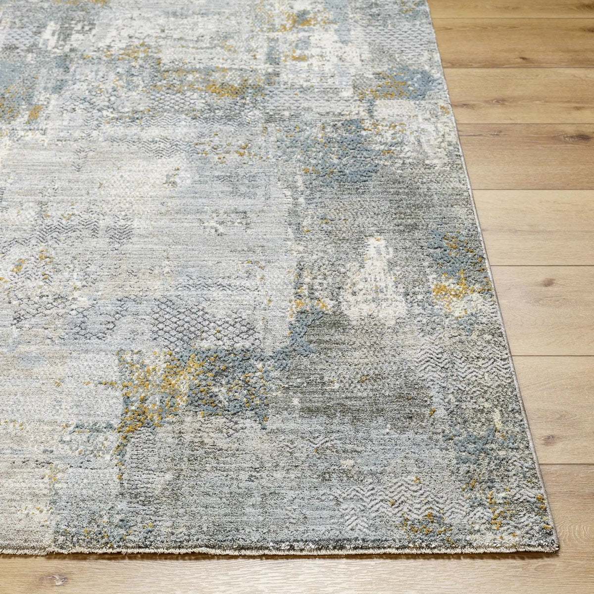 Elina Textured Abstract Rug with Fringes, detail 3