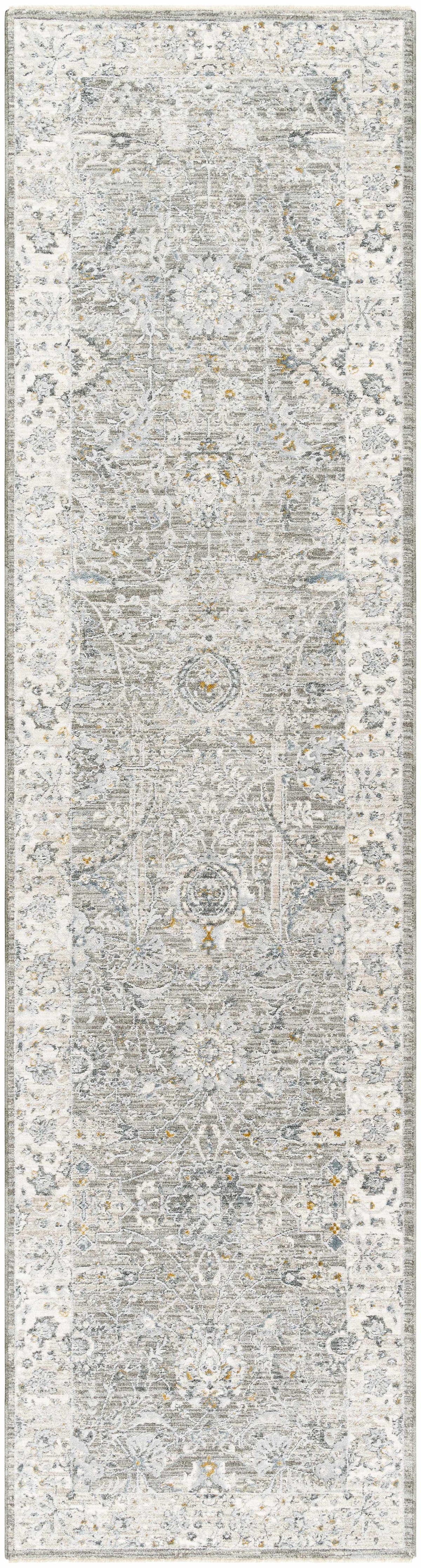 Gauge Gray Blue Textured Rug with Fringes, photo 3 of 7