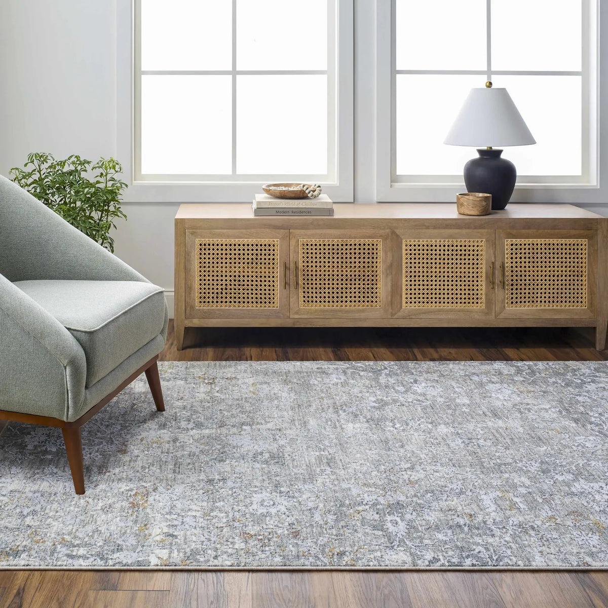 Ifama Textured Rug with Fringes, installed in a room 2