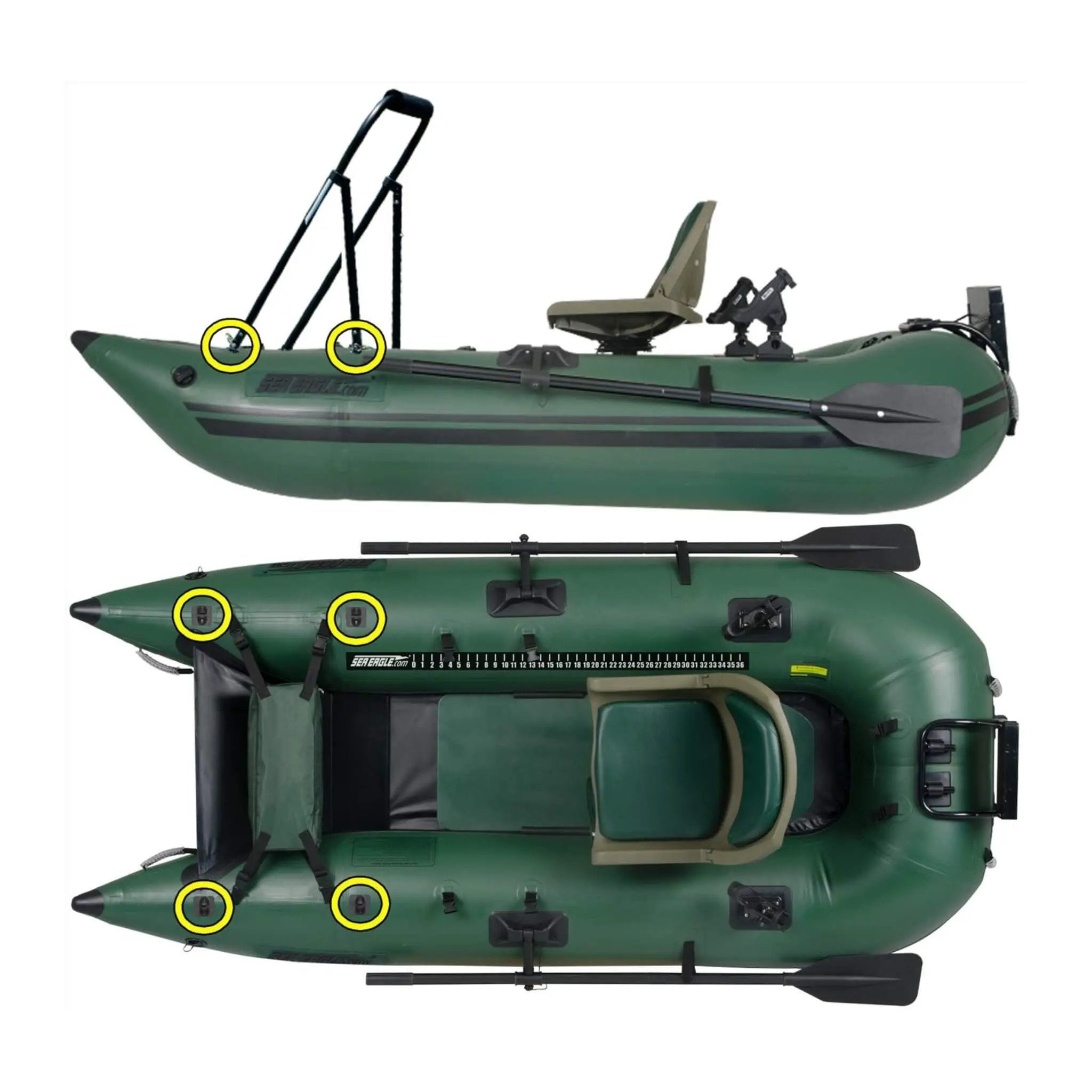 Sea Eagle 1-Person Frameless Pontoon Inflatable Fishing Boat, 9FT [285FPBK] (SAK93163) by SAKSBY WHOLESALE