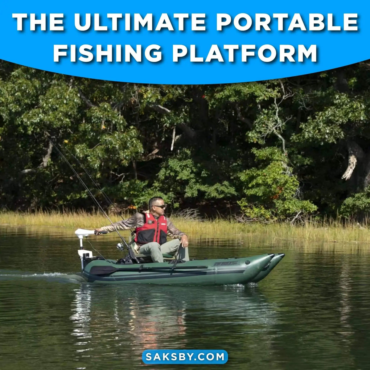 Sea Eagle 1-Person Frameless Pontoon Inflatable Fishing Boat, 9FT [285FPBK] (SAK93163) by SAKSBY WHOLESALE
