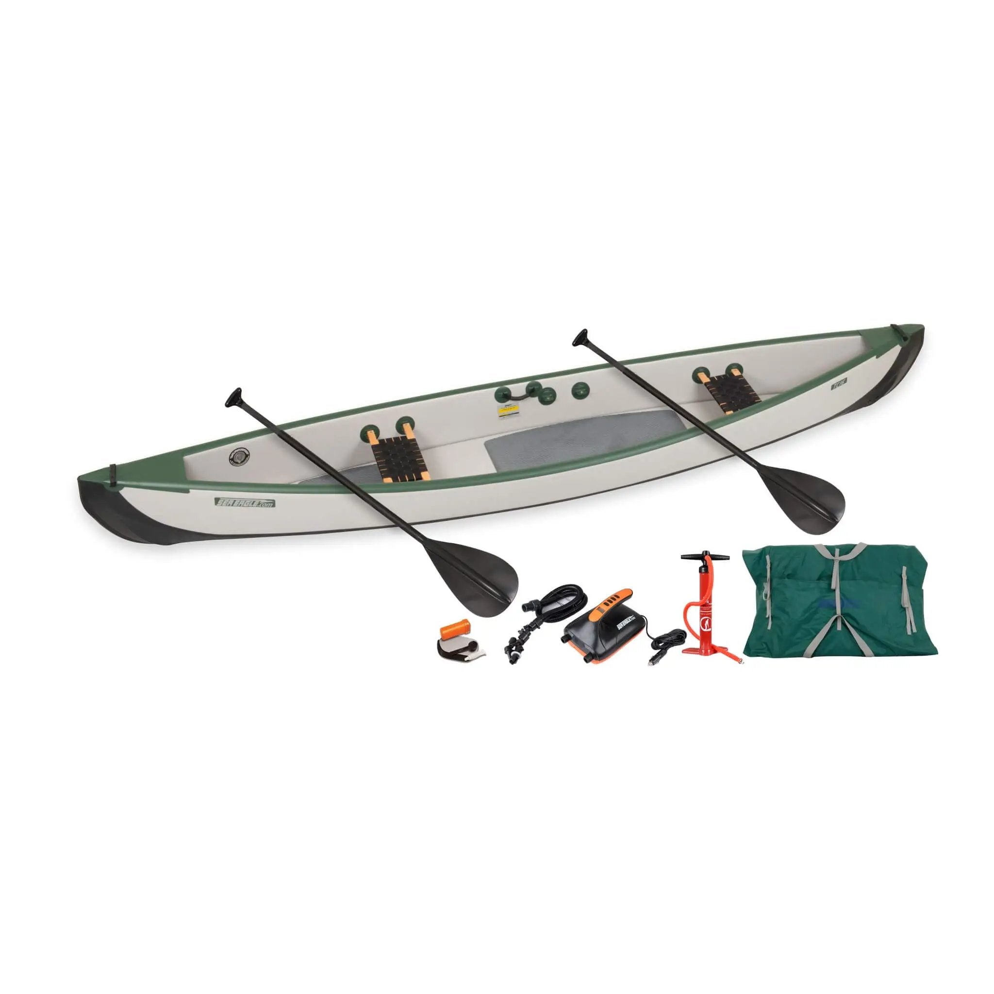 Sea Eagle 3-People TC16 High Pressure All Drop Stitch Inflatable Travel Canoe, 16FT [TC16K] (SAK43086) by SAKSBY WHOLESALE