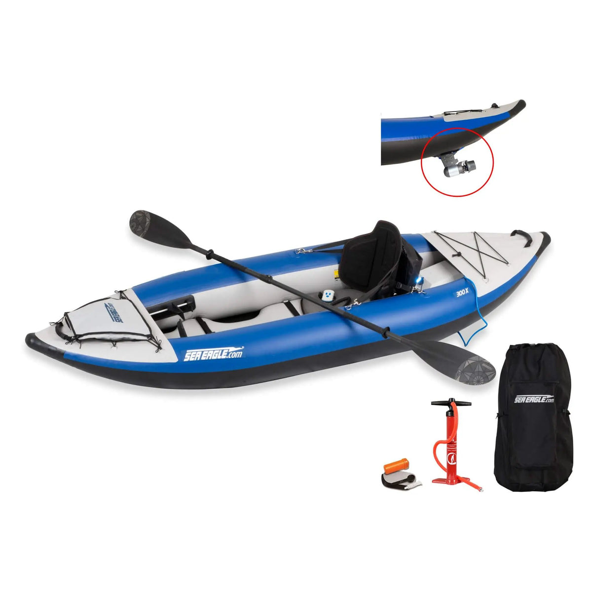 Sea Eagle 300X Explorer 1-Person Inflatable Kayak With Adjustable Footrest [300XK] (SAK18457) by SAKSBY WHOLESALE