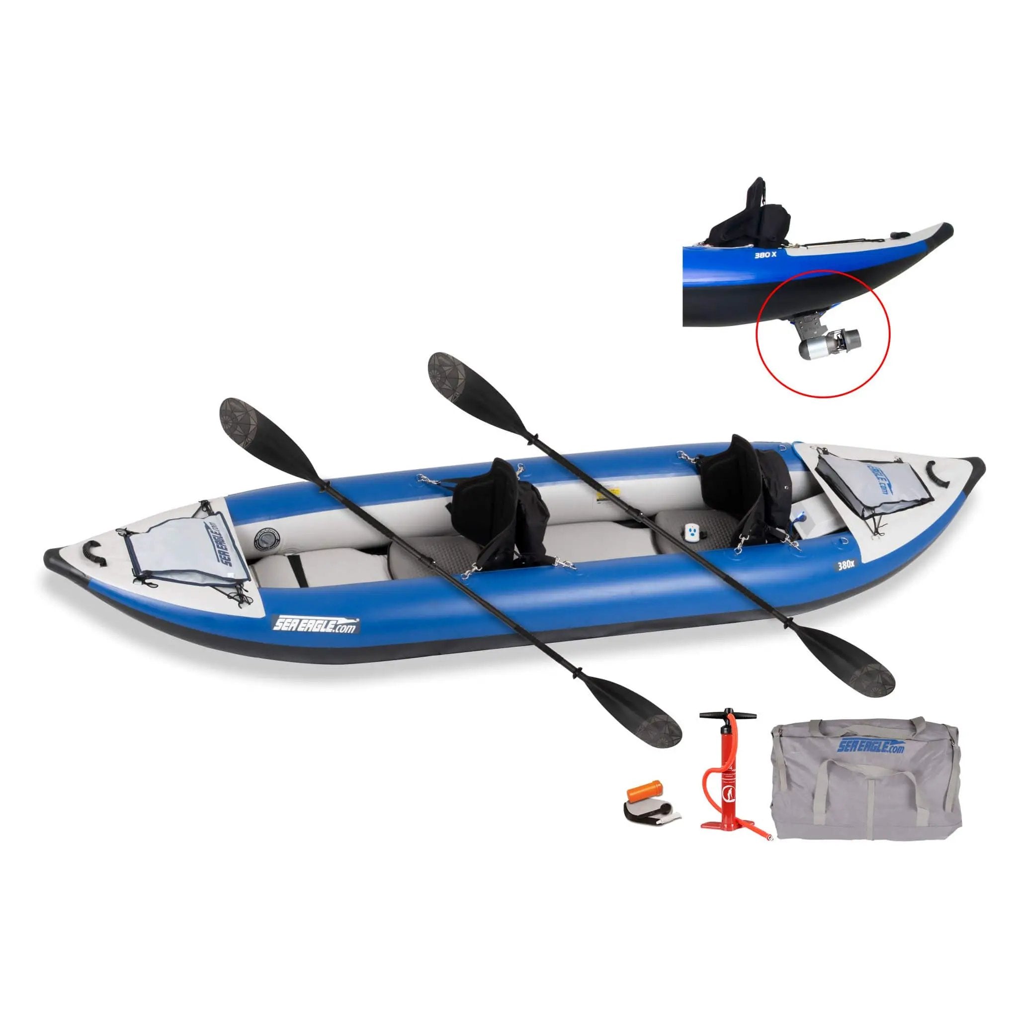 Sea Eagle 380X Explorer 3-Person Inflatable Kayak With Large Removable Rear Center Skeg [380XK] (SAK97562) by SAKSBY WHOLESALE