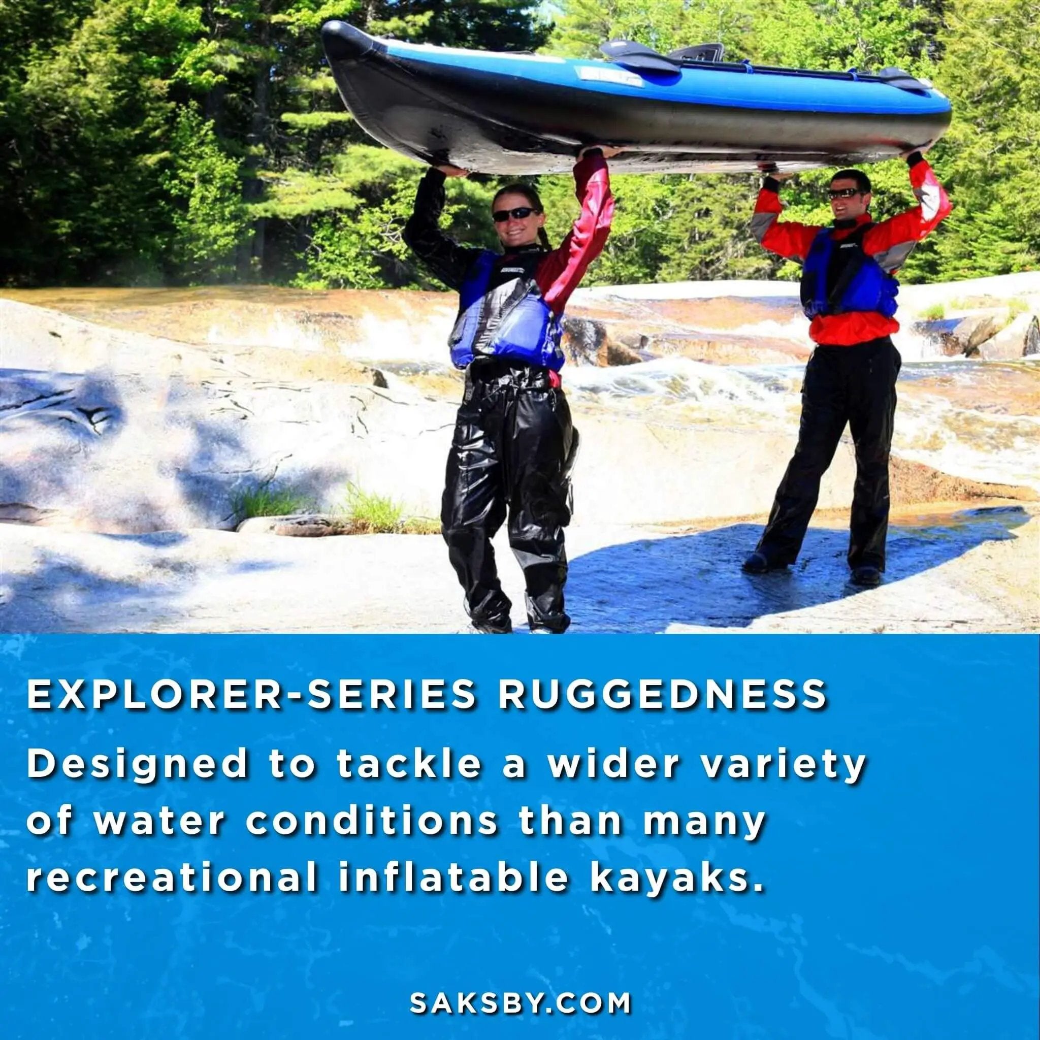 Sea Eagle 380X Explorer 3-Person Inflatable Kayak With Large Removable Rear Center Skeg [380XK] (SAK97562) by SAKSBY WHOLESALE