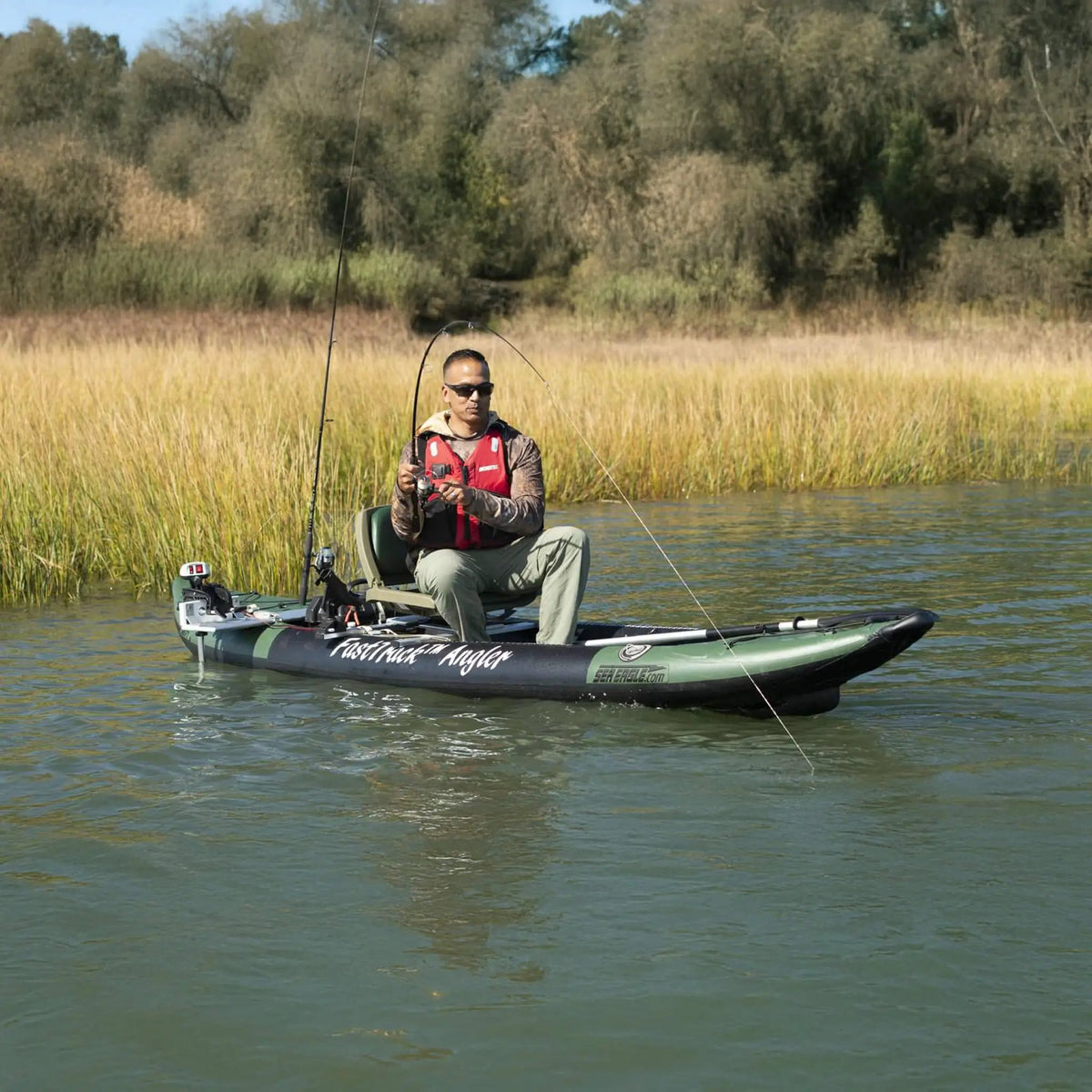 Sea Eagle 385FTA FastTrack 12FT 2- Persons Angler Inflatable Hunter Green Fishing Kayak [385FTAK] (SAK80139) by SAKSBY WHOLESALE