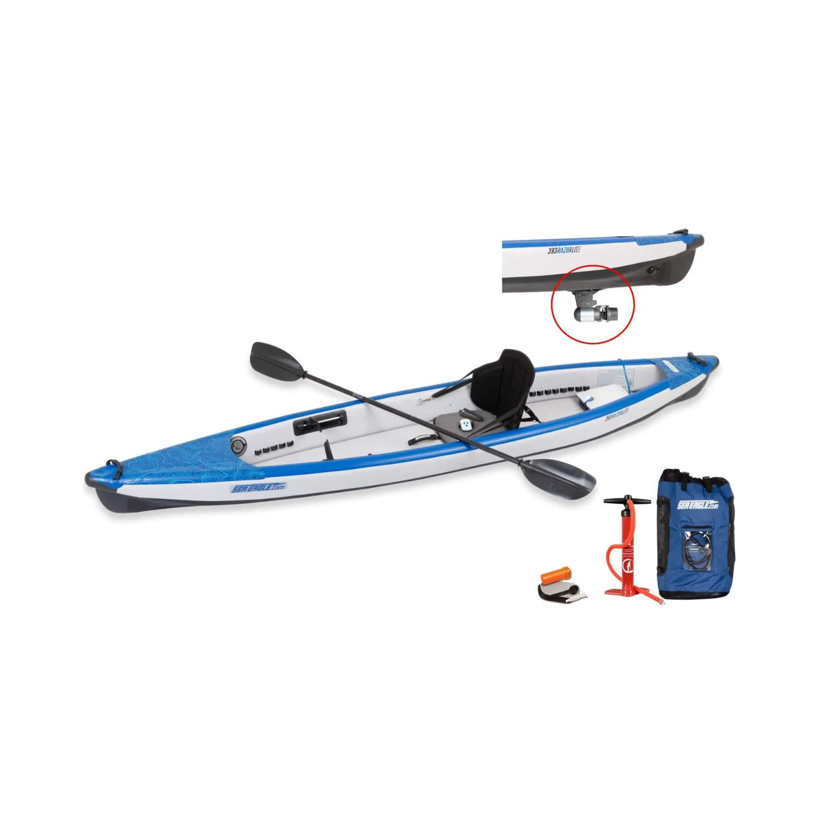 Sea Eagle 393RL RazorLite 1-Person Inflatable Lightweight Kayak With Adjustable Footrests [393RLK] (SAK13961) by SAKSBY WHOLESALE
