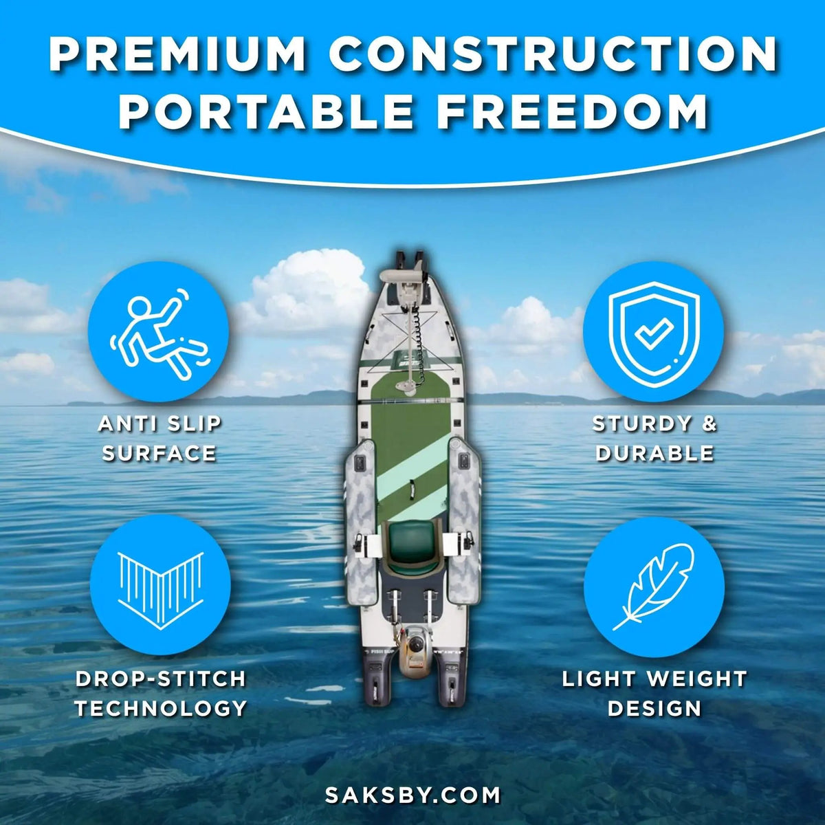 Sea Eagle FS1210 FishSUP 1-Person Inflatable Fishing Stand-Up Paddleboard [FS1210K] (SAK79218) by SAKSBY WHOLESALE