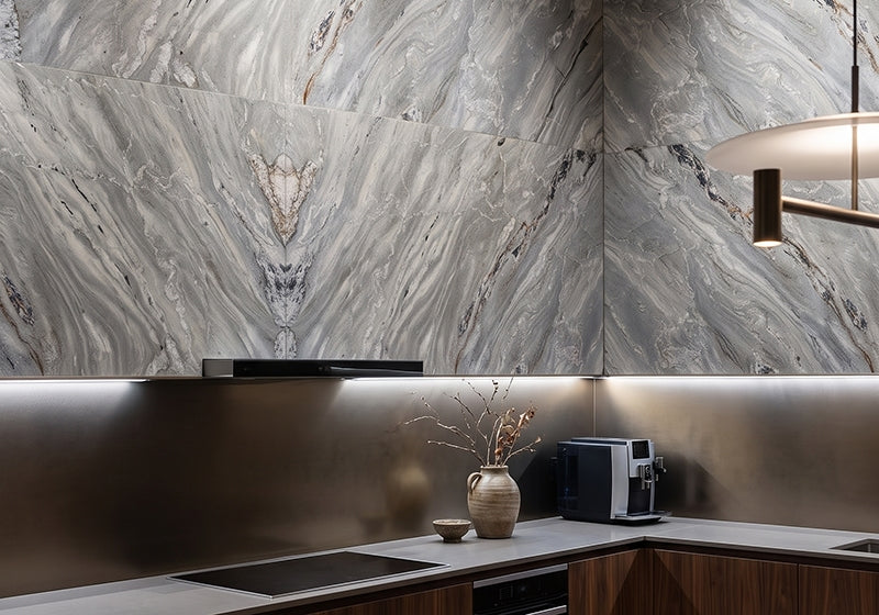 Sea Wave Leather Marble Slab Random room scene