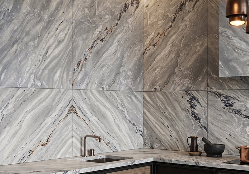 Sea Wave Leather Marble Slab Random room scene 2