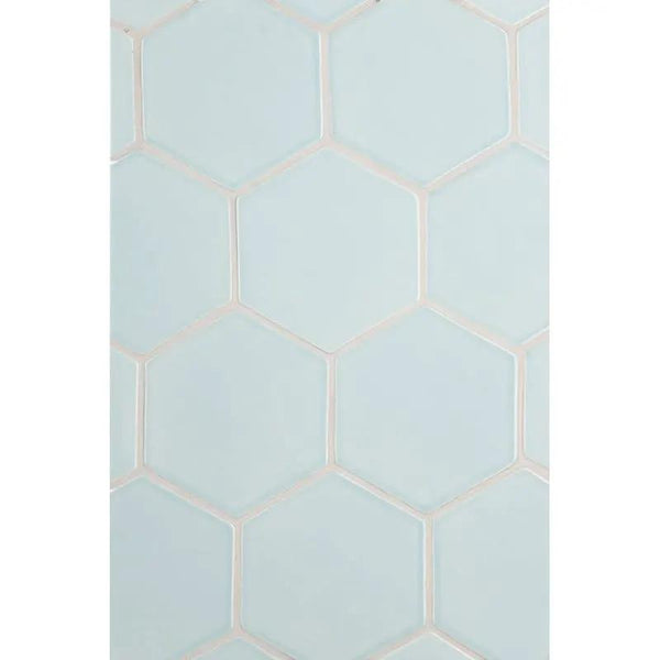 Seafoam Glossy Hexagon 5 Ceramic Tiles