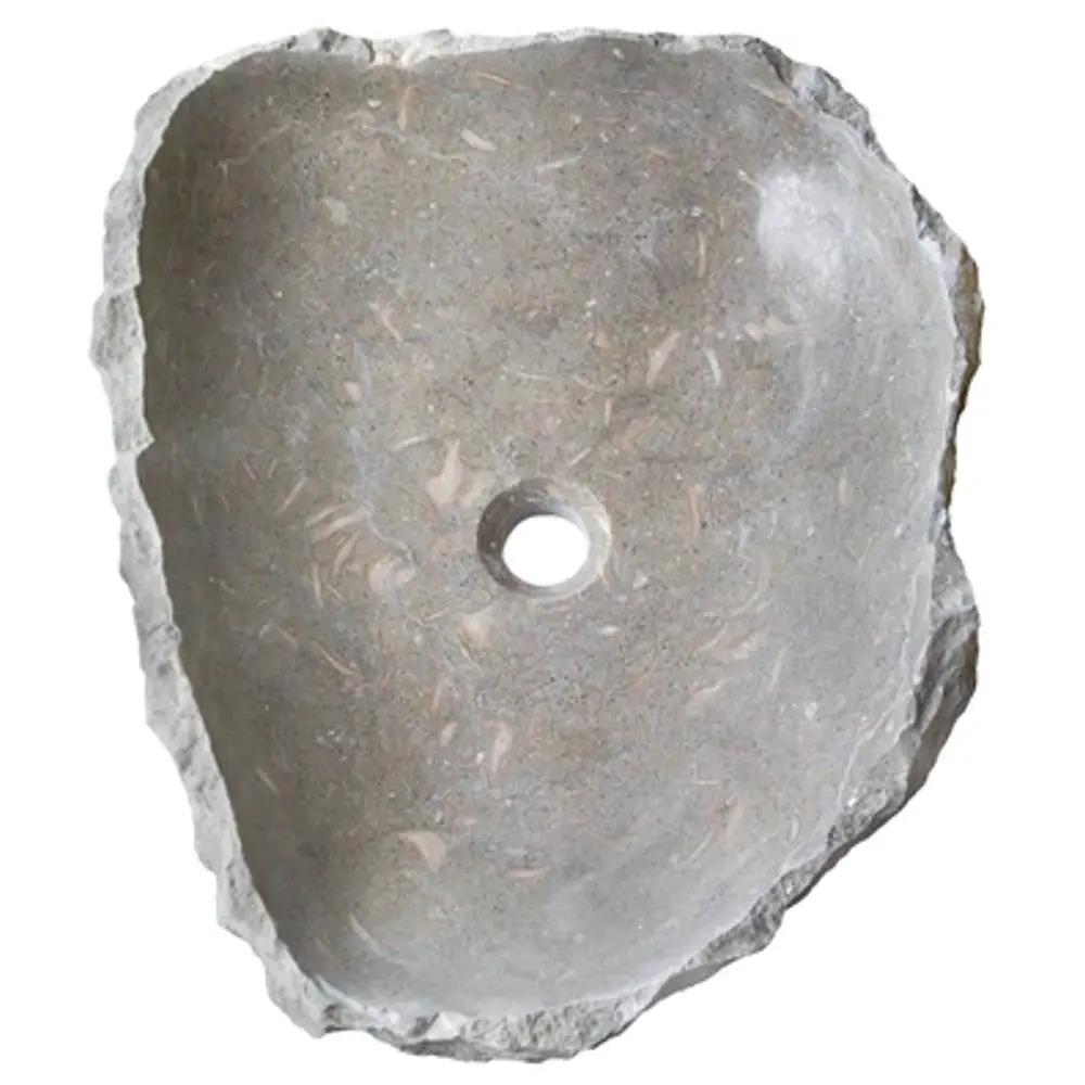 Seagrass Fossil Limestone Natural Stone Vessel Sink - Polished 18x22 by GobekDesign