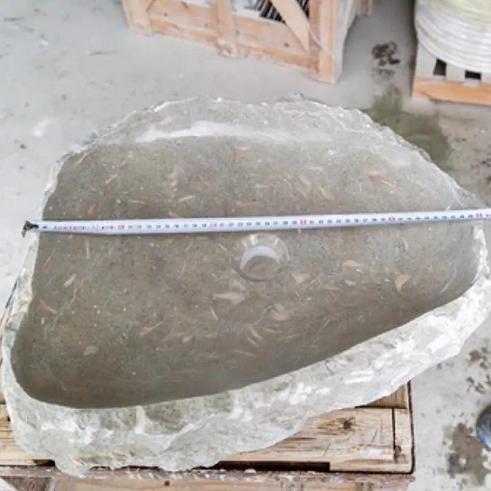 Seagrass Fossil Limestone Natural Stone Vessel Sink - Polished 18x22 by GobekDesign