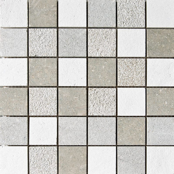 Seagrass&amp;paris Textured 2x2 Limestone Mosaics 12x12