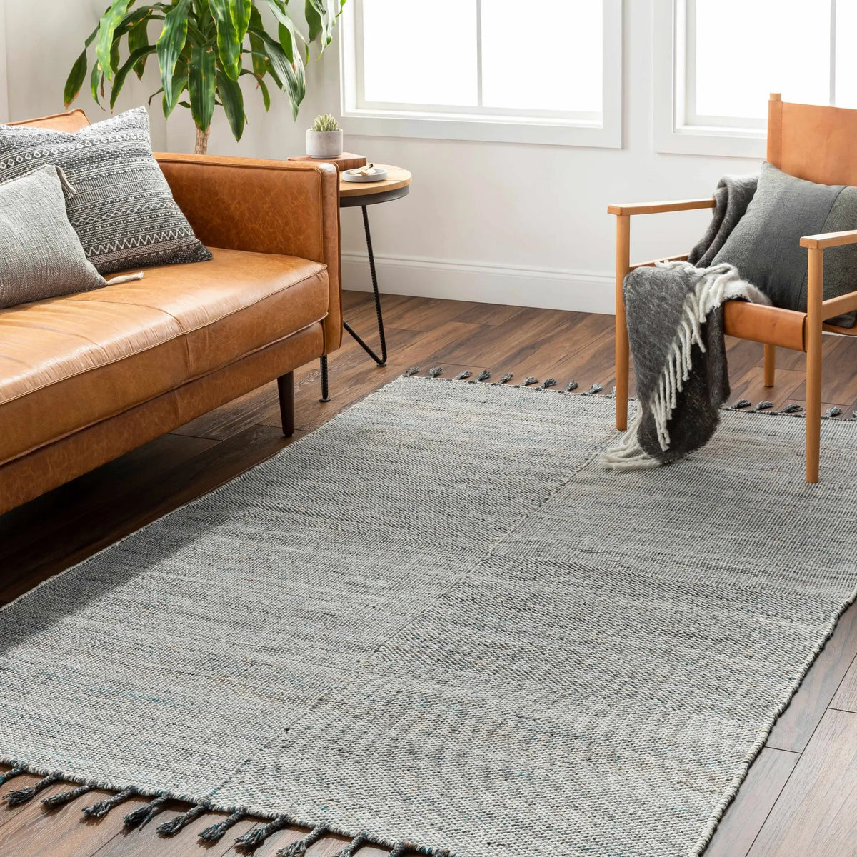 Anaya Beige & Teal Area Rug - Clearance, installed in a room