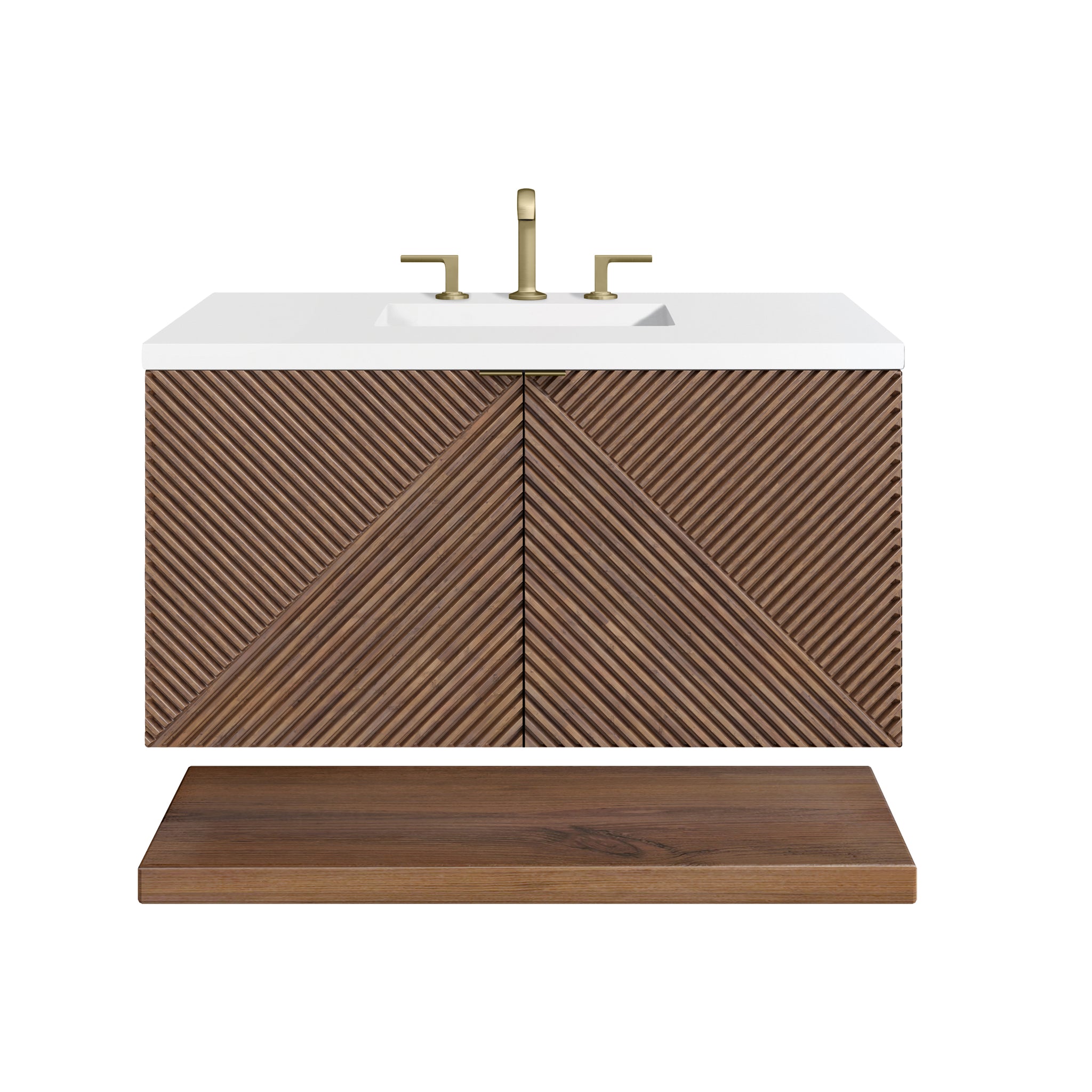 James Martin Marcello 36" Floating Single Bathroom Vanity, Chestnut, view 25