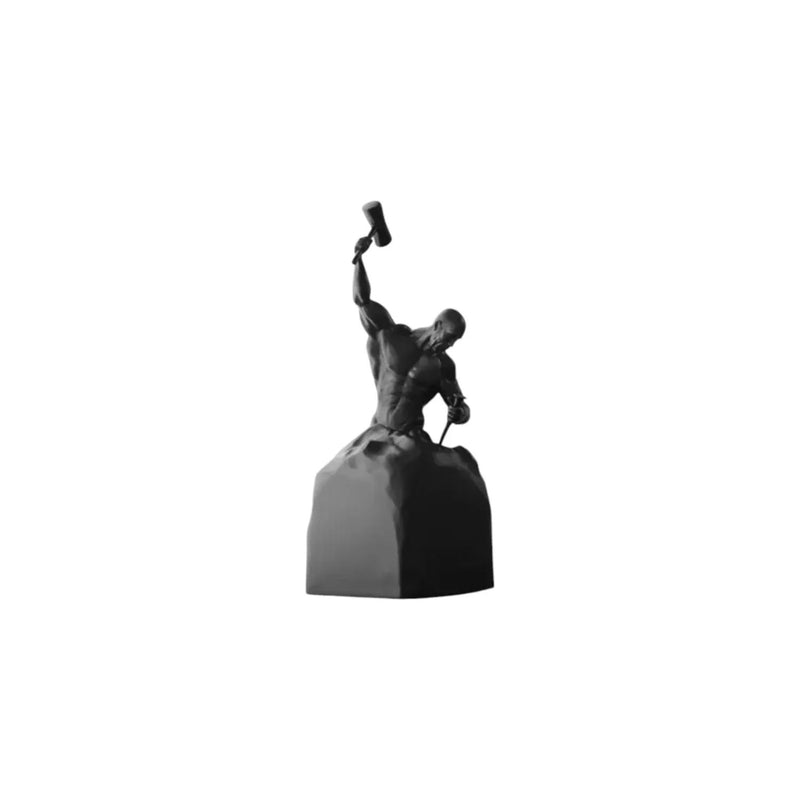 Self-Made Man Modern Muscular Black and White Sculpture Figurine by House Of Avana