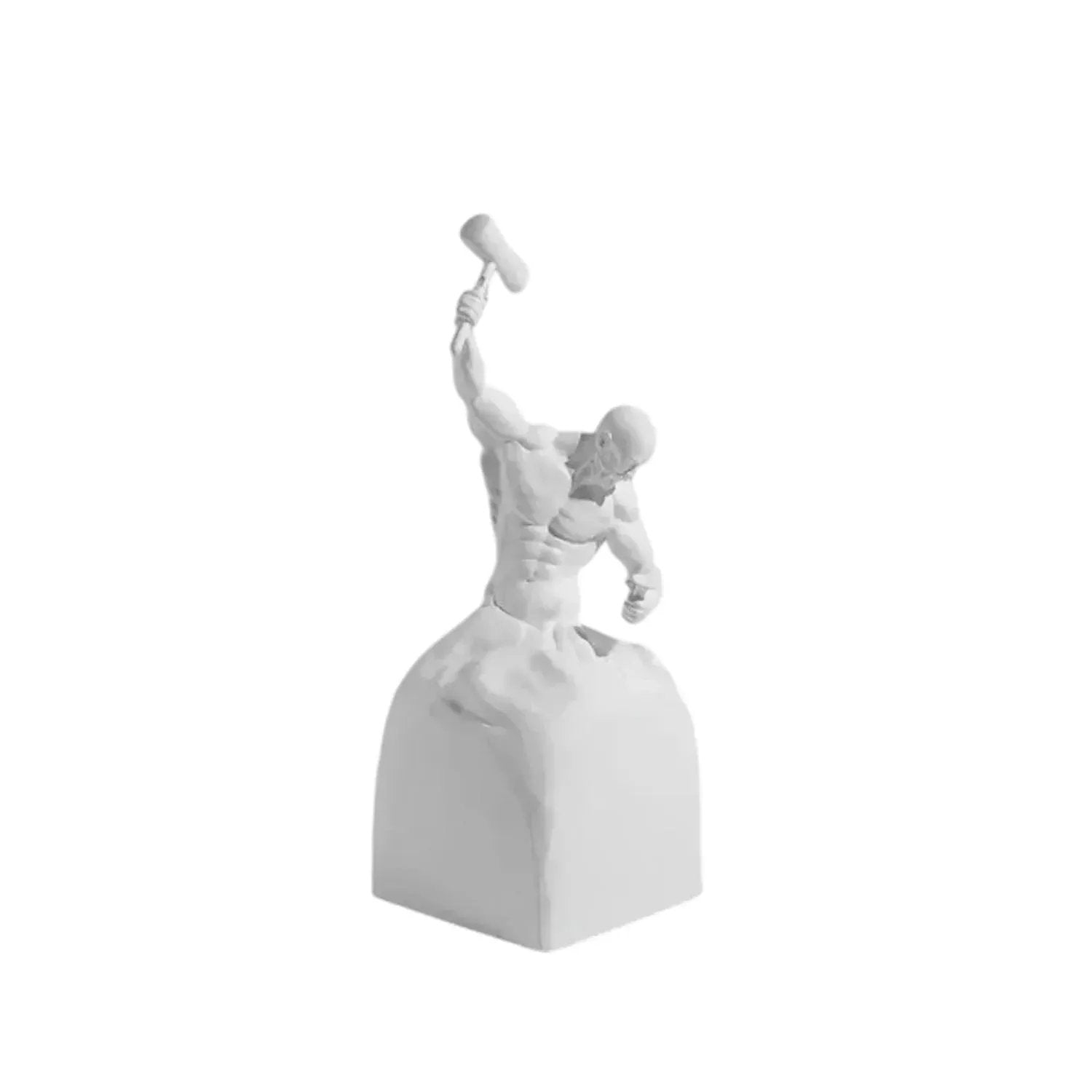 Self-Made Man Modern Muscular Black and White Sculpture Figurine by House Of Avana