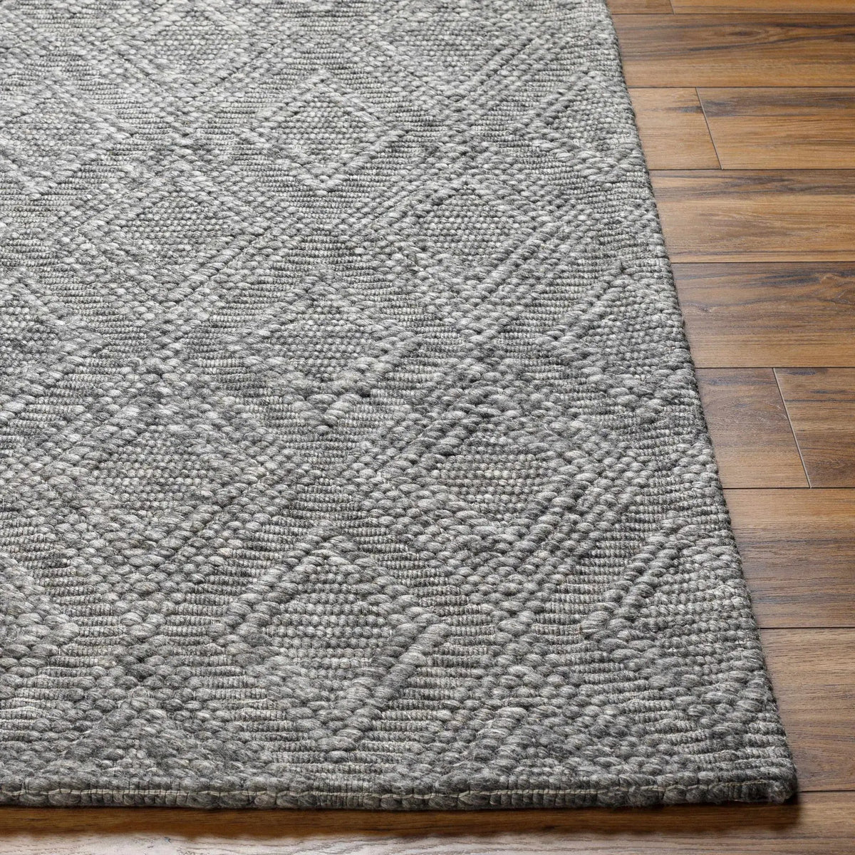 Kasib Dark Gray Hand Woven Area Rug - Clearance, photo 3 of 6