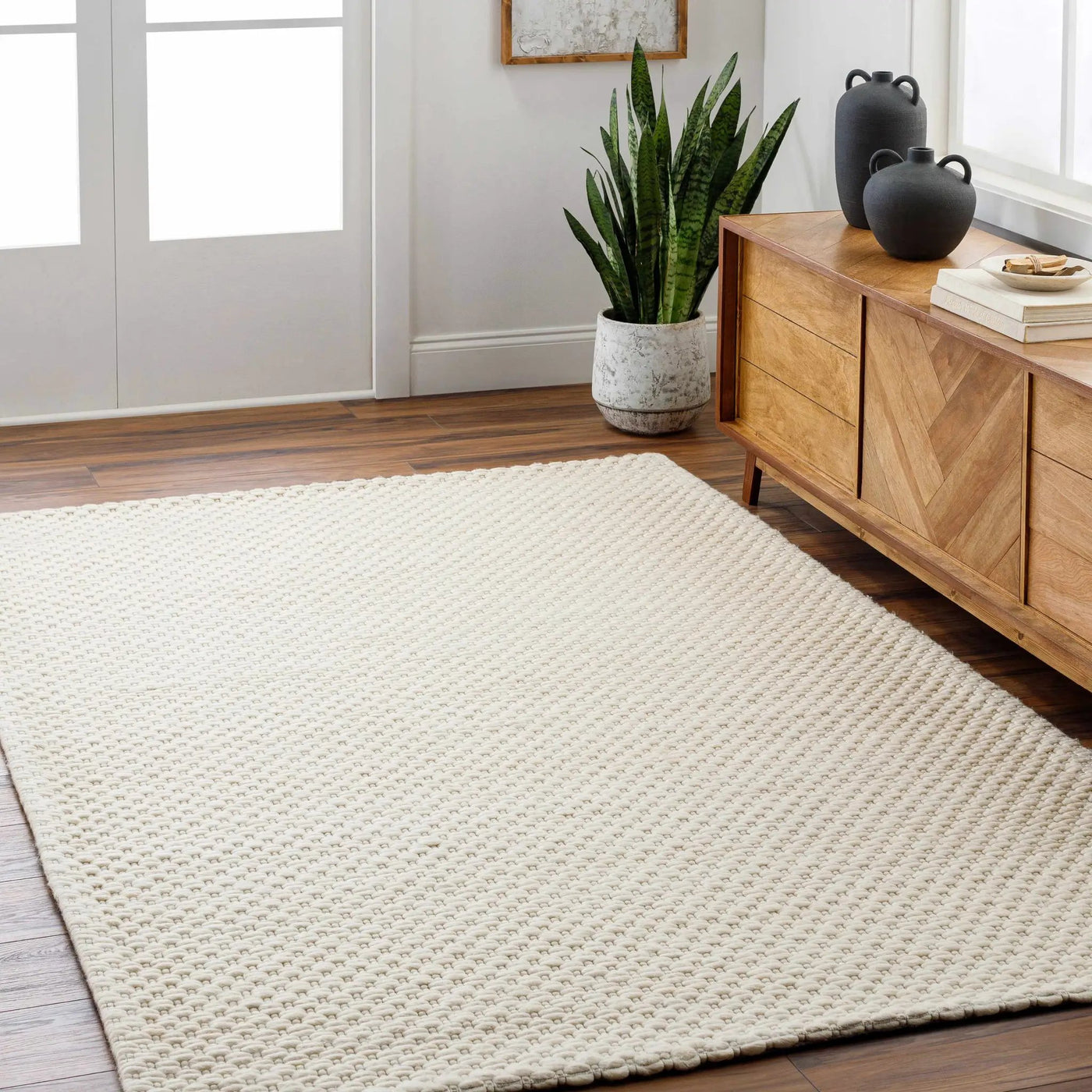 Kassa Cream Hand Woven Area Rug by Boutique Rugs