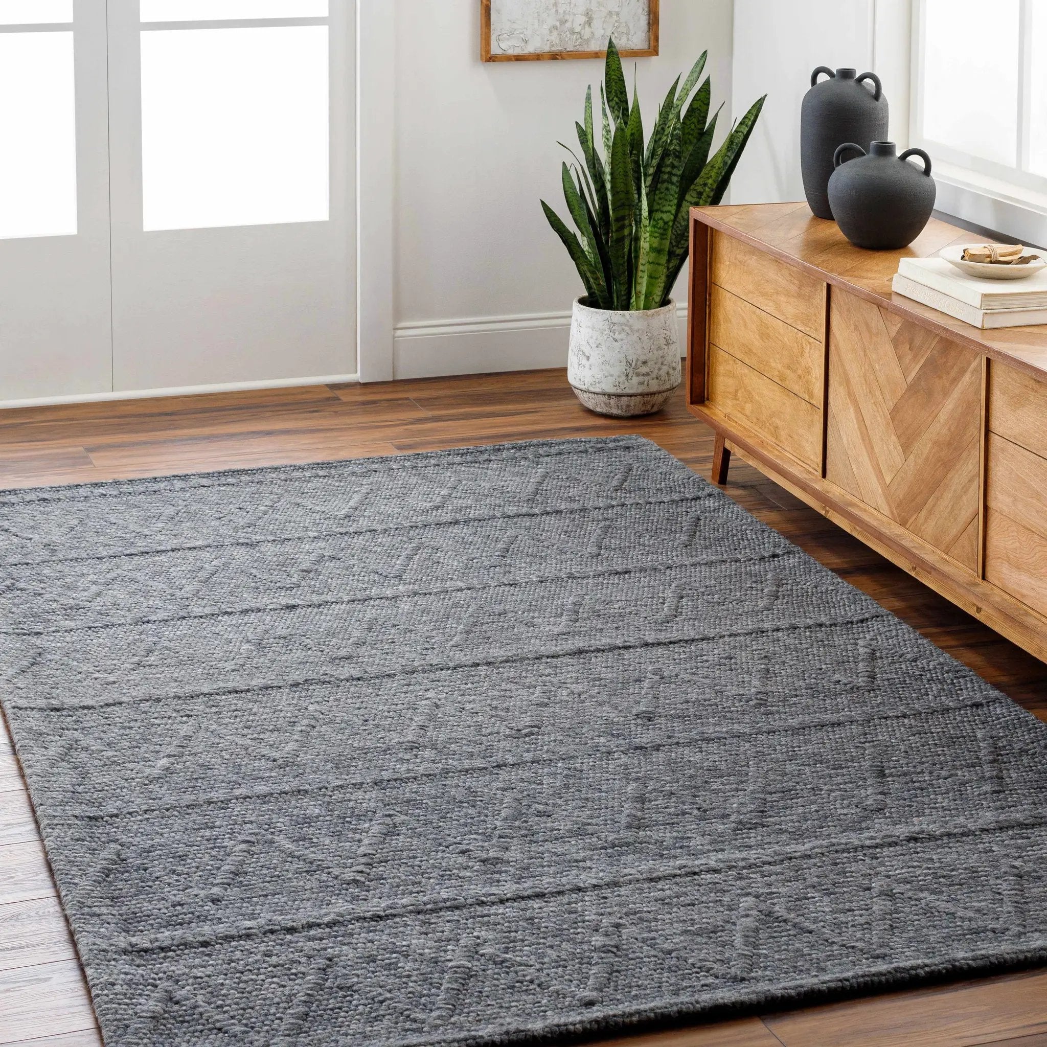 Kyung Dark Gray Area Rug - Clearance by Boutique Rugs