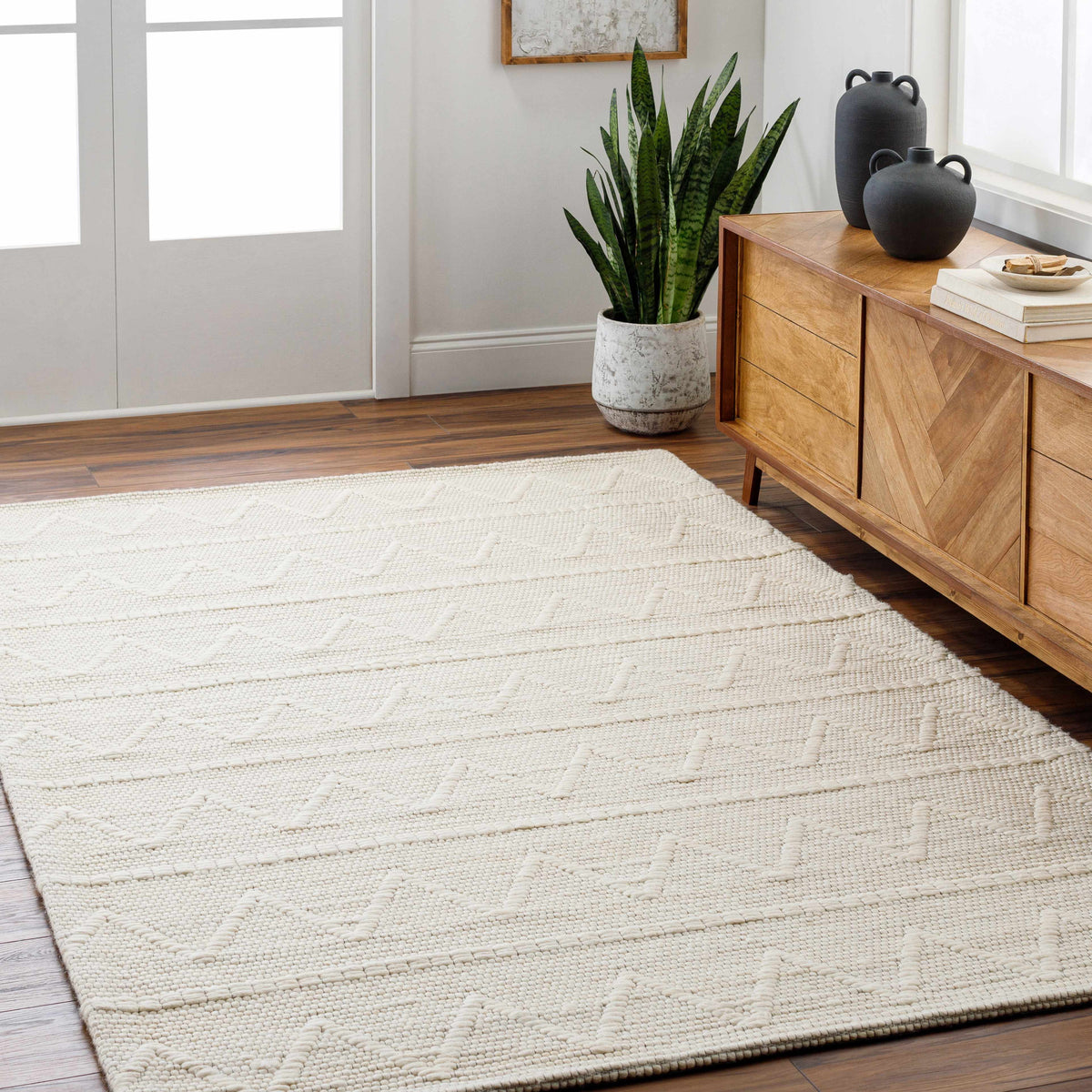 Kyung Cream Area Rug - Clearance, installed in a room