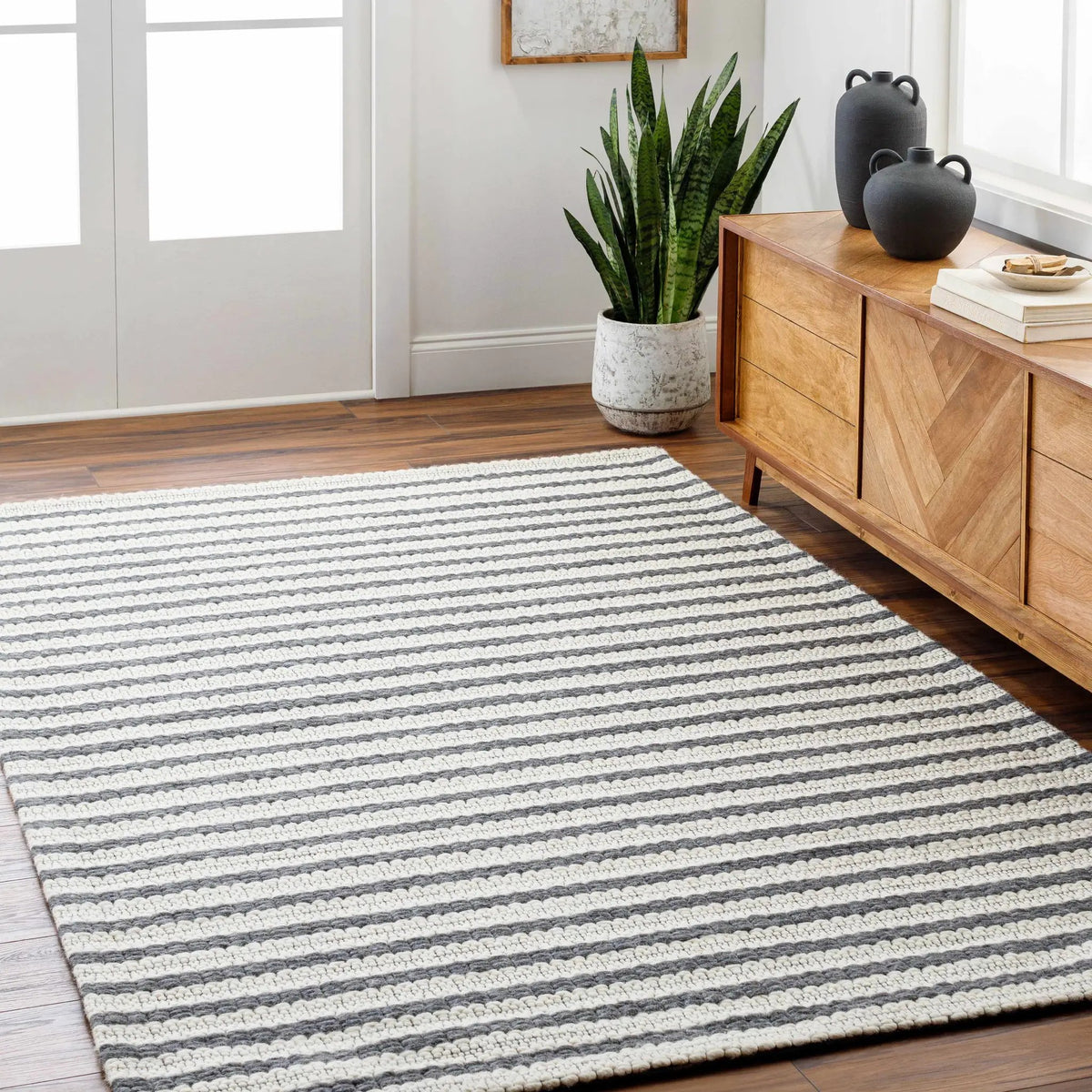 Laleh Cream & Gray Area Rug - Clearance, installed in a room