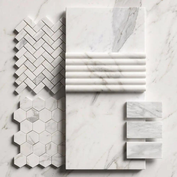 Serenity Honed Marble Tiles 2 3/4x5 1/2 room scene