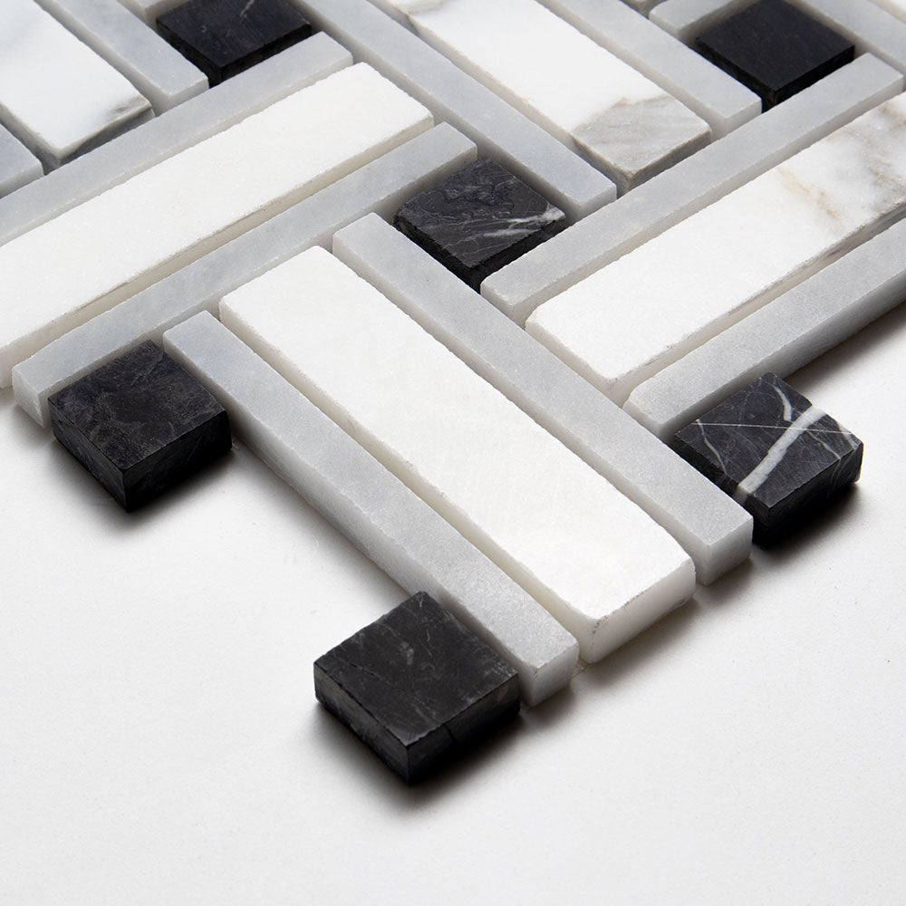 Serenity Honed Tangled Marble Mosaics 12x12 Marble 12x12 Mosaics — 1