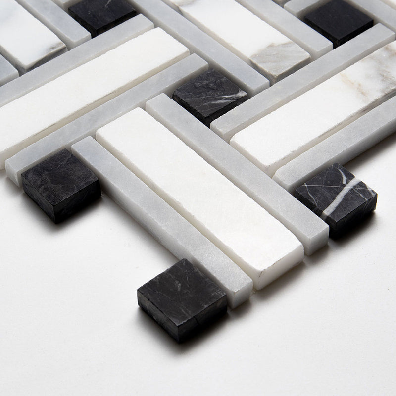 Serenity Honed Tangled Marble Mosaics 12x12 Marble 12x12 Mosaics — 1