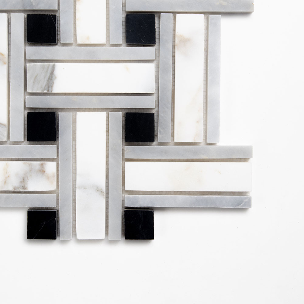 Serenity Honed Tangled Marble Mosaics 12x12 Marble 12x12 Mosaics — 2