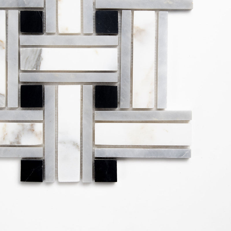 Serenity Honed Tangled Marble Mosaics 12x12 Marble 12x12 Mosaics — 2