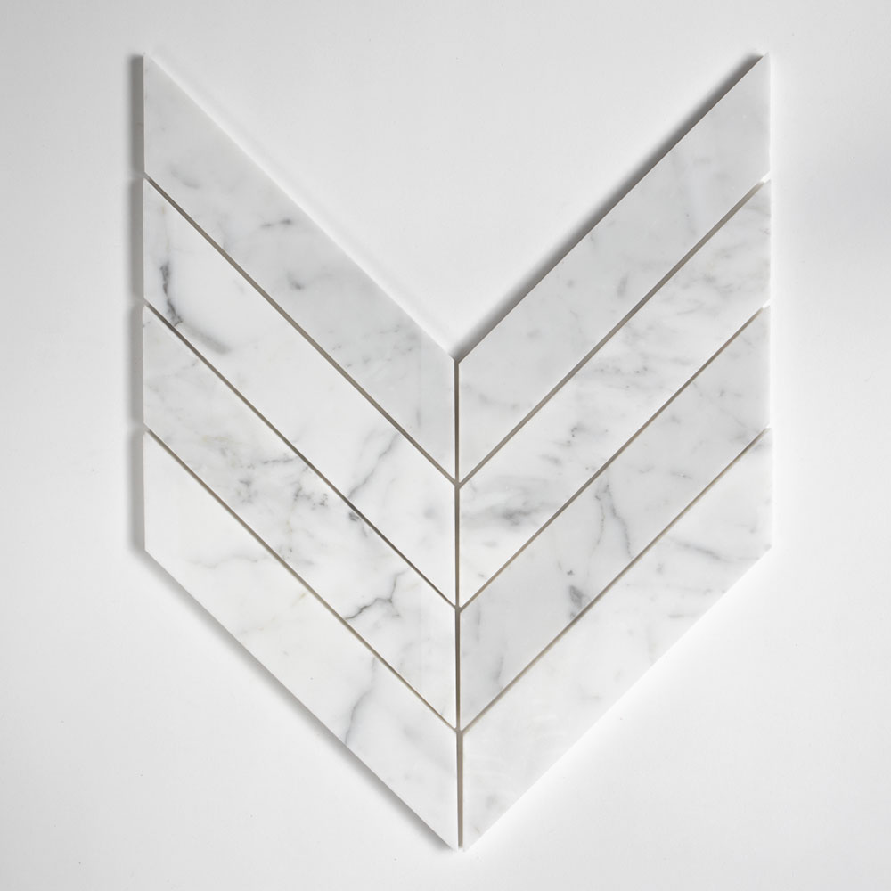 Serenity Honed Trapeze Marble Mosaics 10x13 Marble Honed 14x14 Mosaics