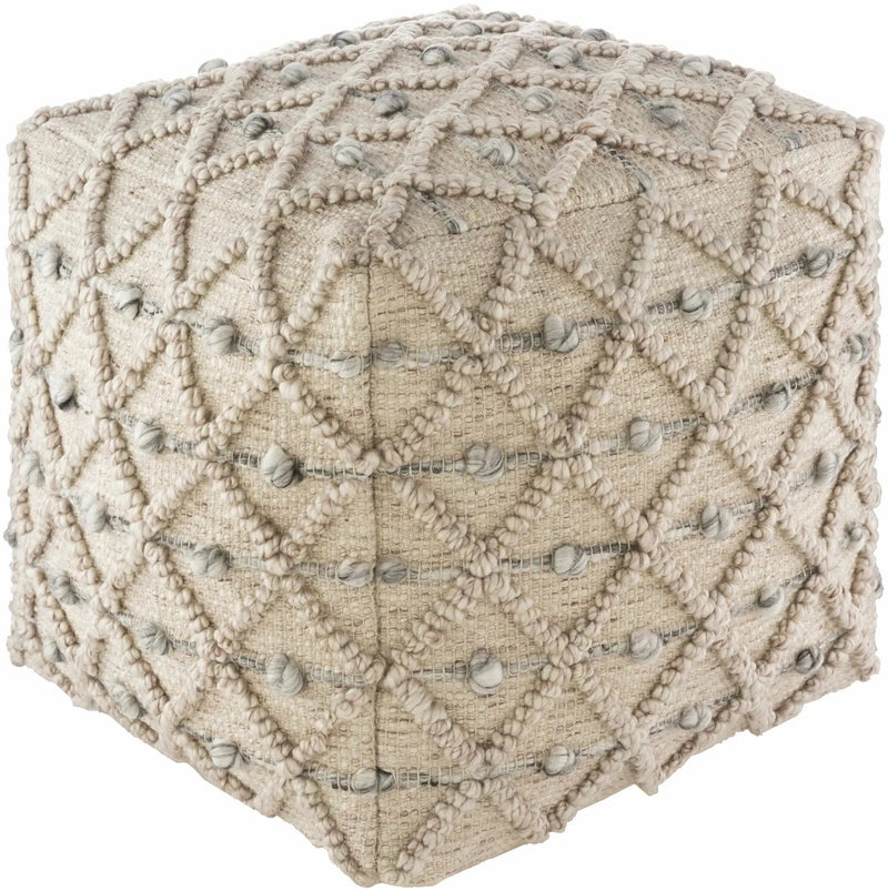 Serpentine Taupe Hand Woven Pouf by Boutique Rugs